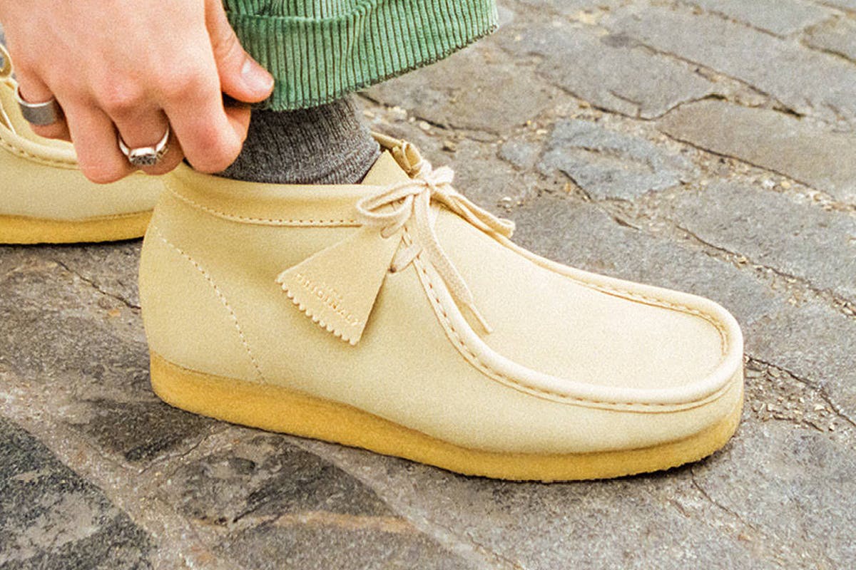 Clarks Originals Wallabee boots in maple checkerboard suede