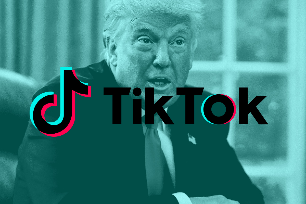 Trump image with "TikTok" overlaid text