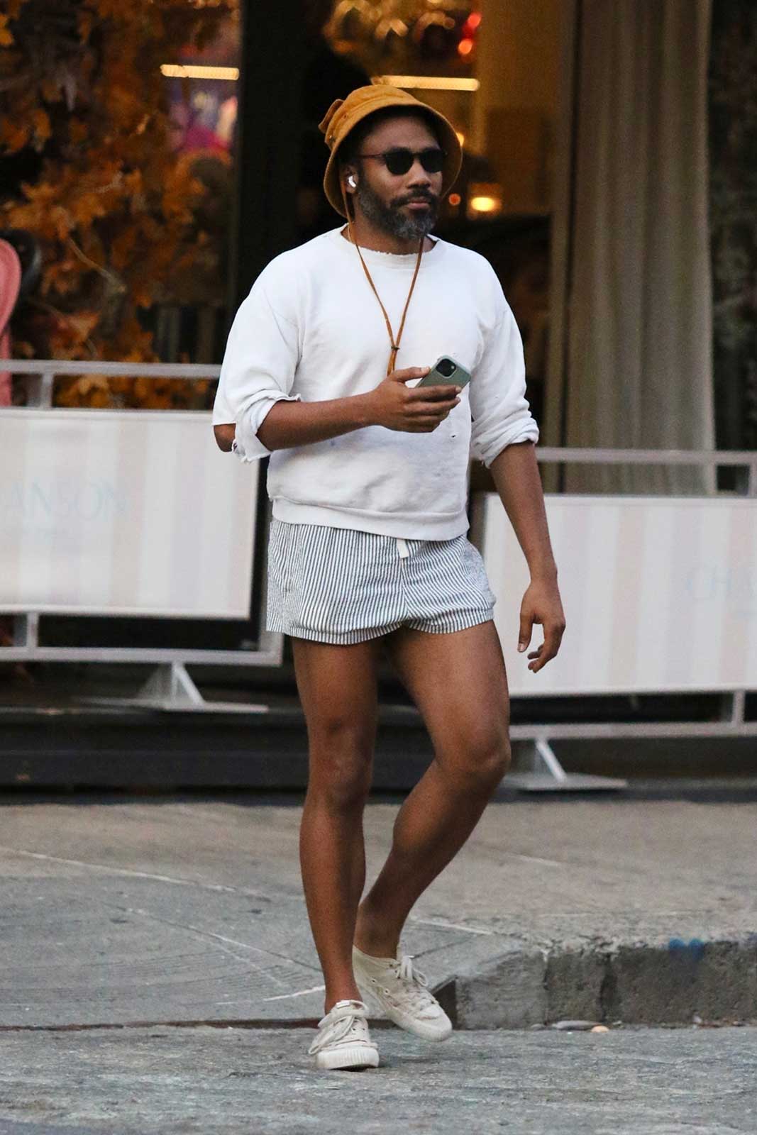 Donald Glover Rocks Tiny Shorts in NYC, Flexing Muscular Legs