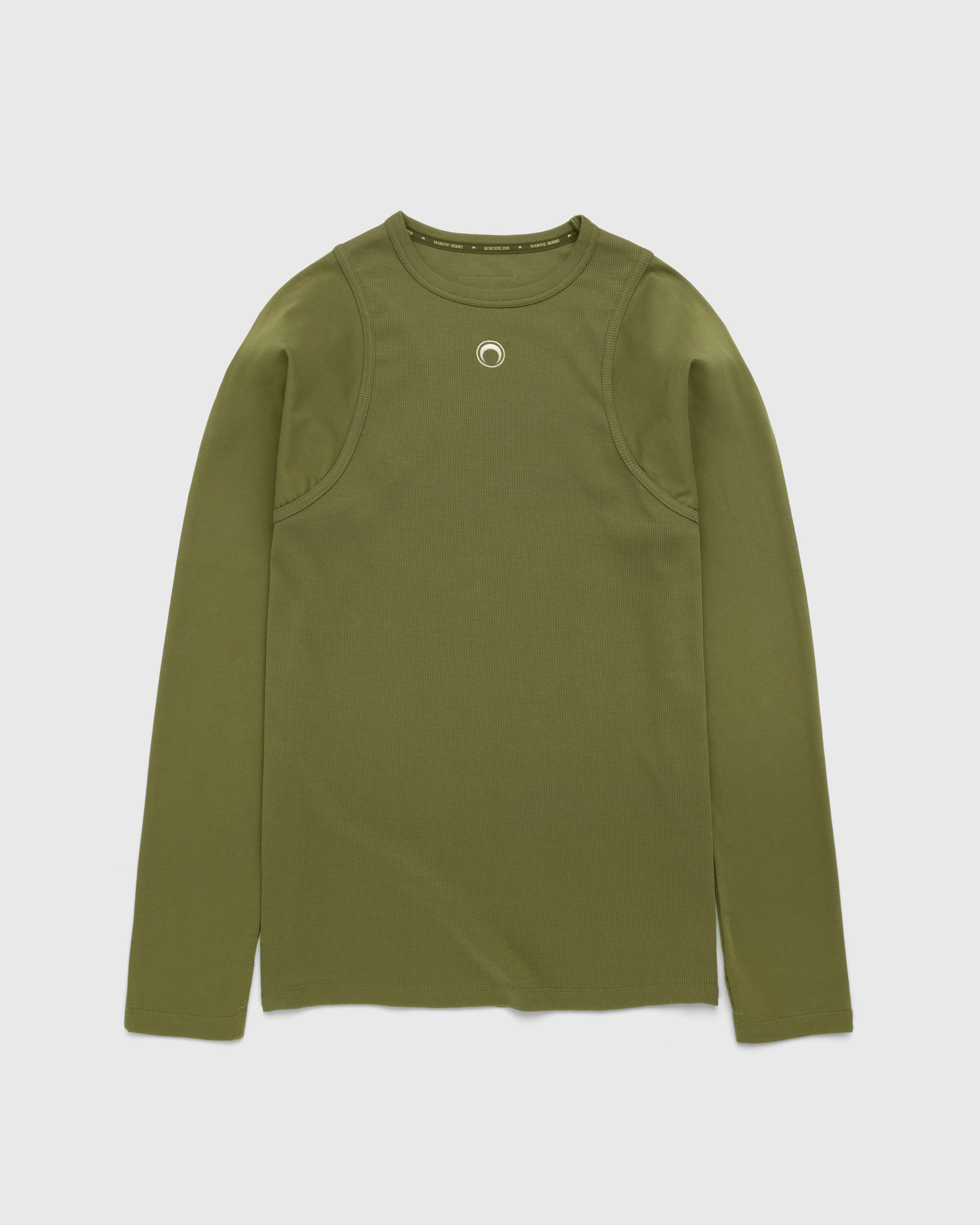 Marine Serre - Organic Cotton Relaxed Long-Sleeve Top Green - Clothing - Green - Image 1