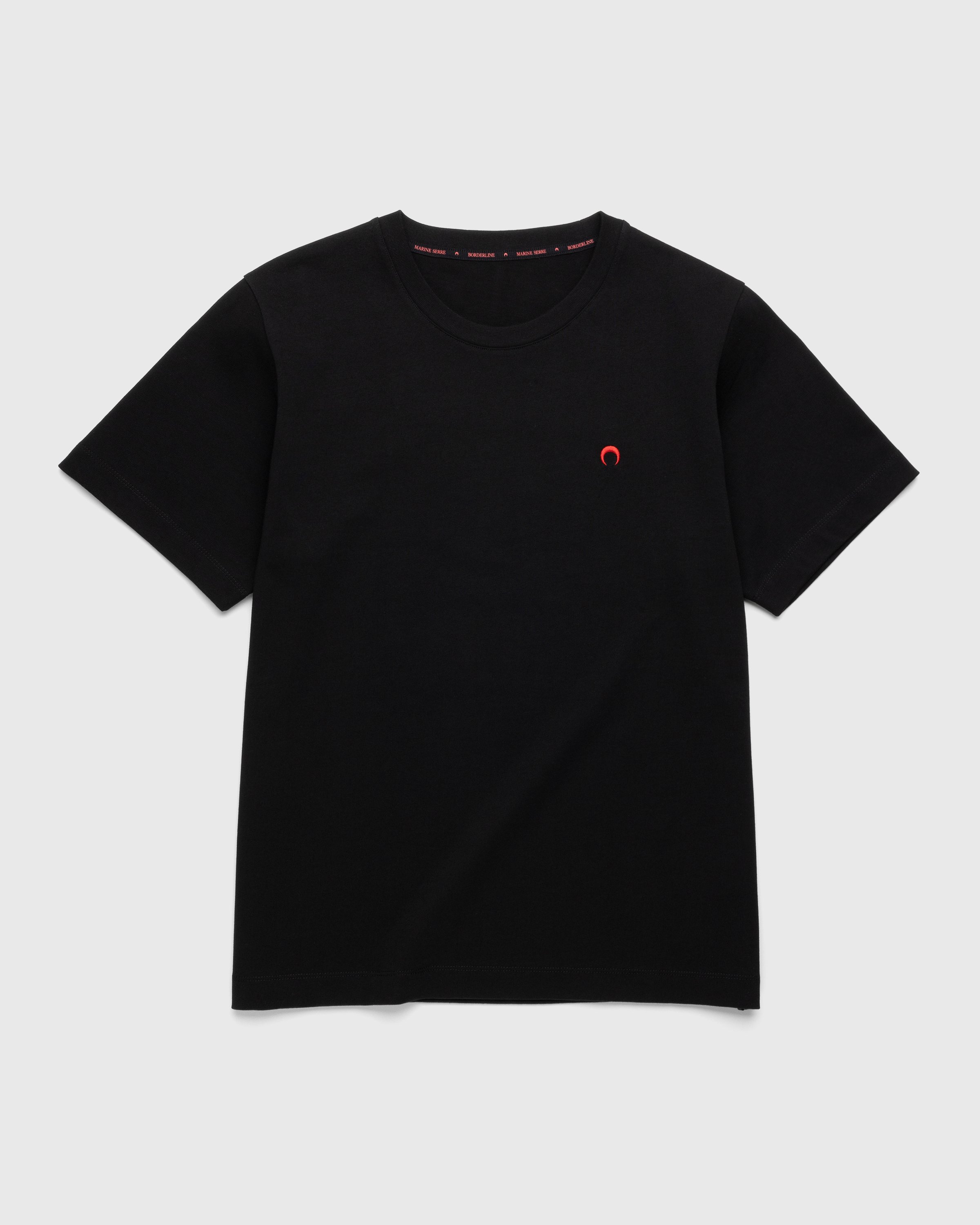 Marine Serre - Organic Cotton T-Shirt Black - Clothing - Black - Image 1