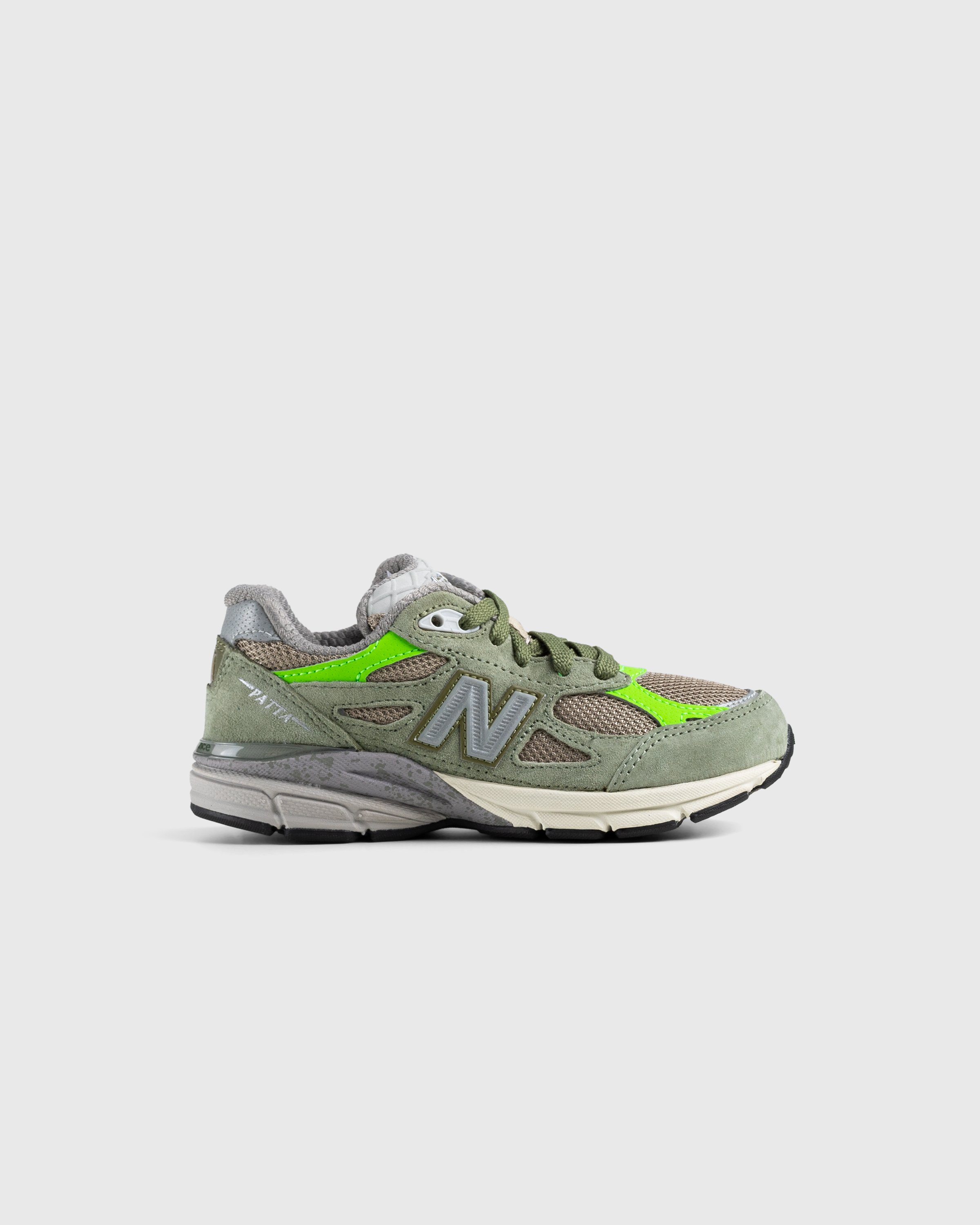 Patta x New Balance - Made in USA 990v3 Olive/White Pepper - Footwear - Green - Image 1