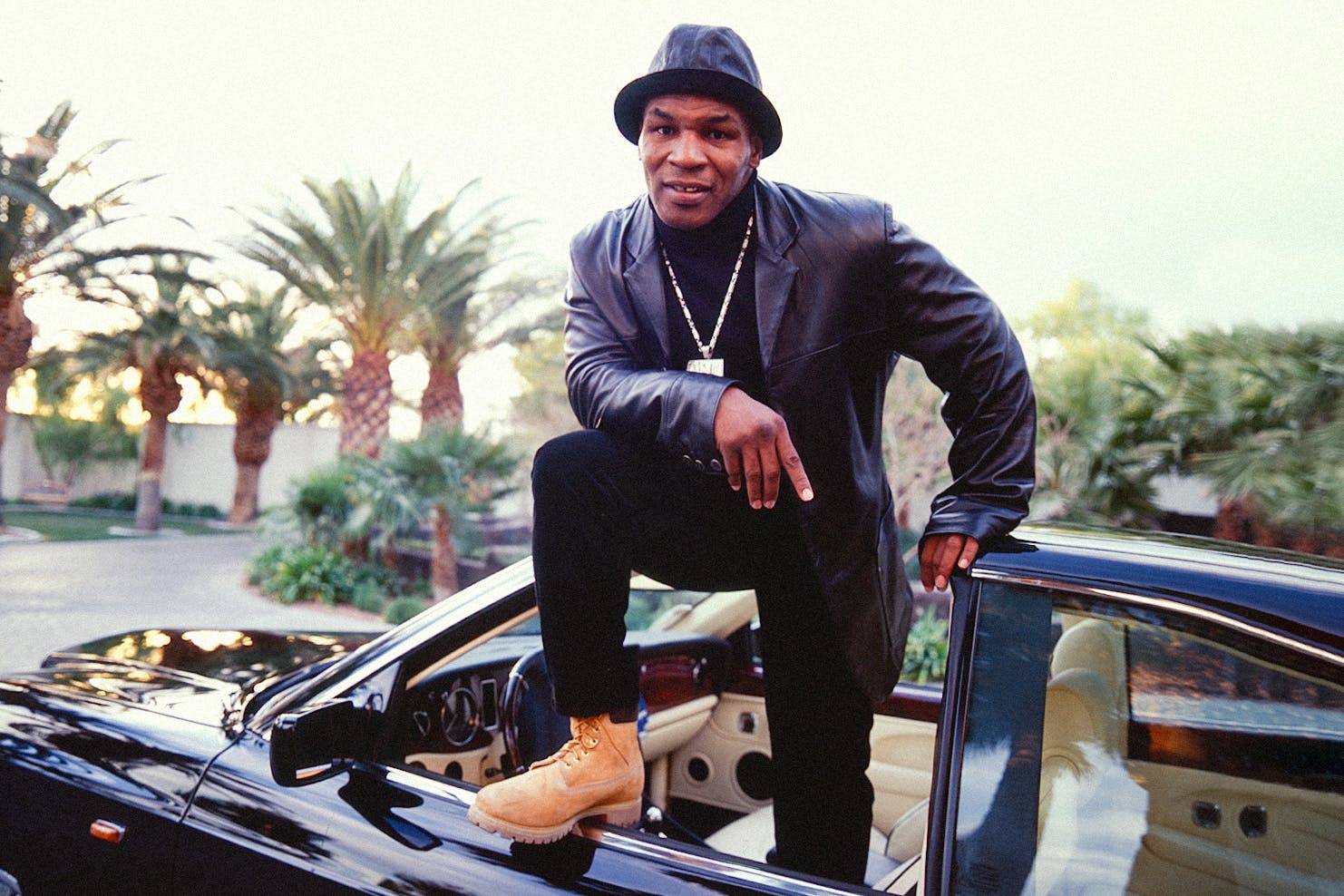 Mike Tyson wearing Timberland