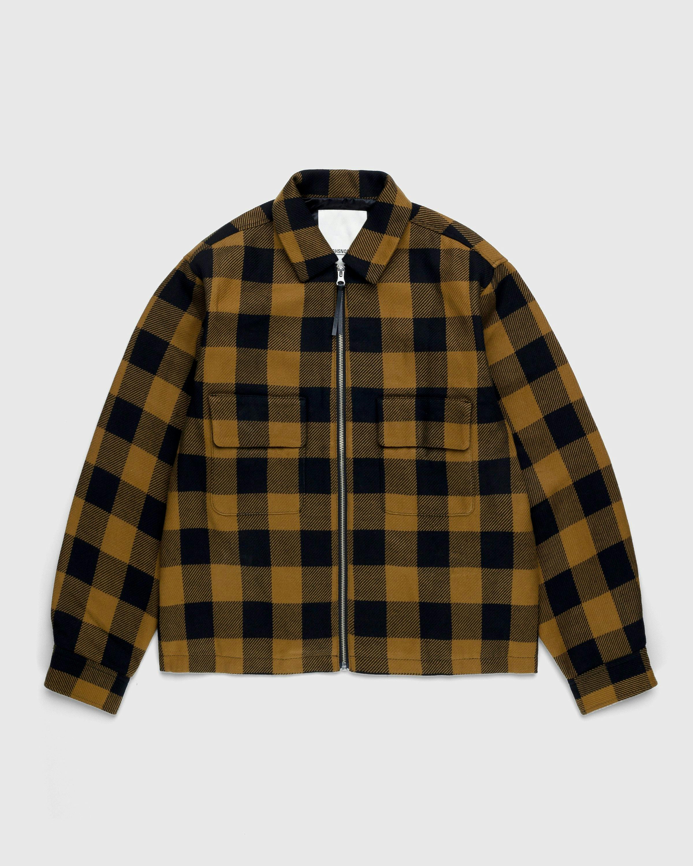 Highsnobiety - Buffalo Check Zip Shirt Brown - Clothing - Brown - Image 1