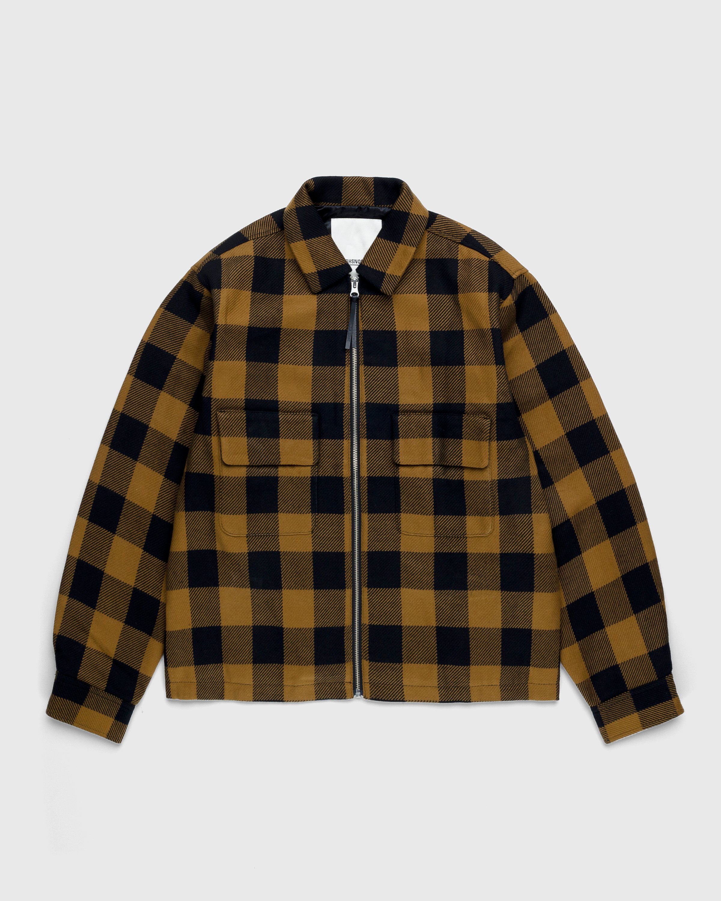 Highsnobiety - Buffalo Check Zip Shirt Brown - Clothing - Brown - Image 1