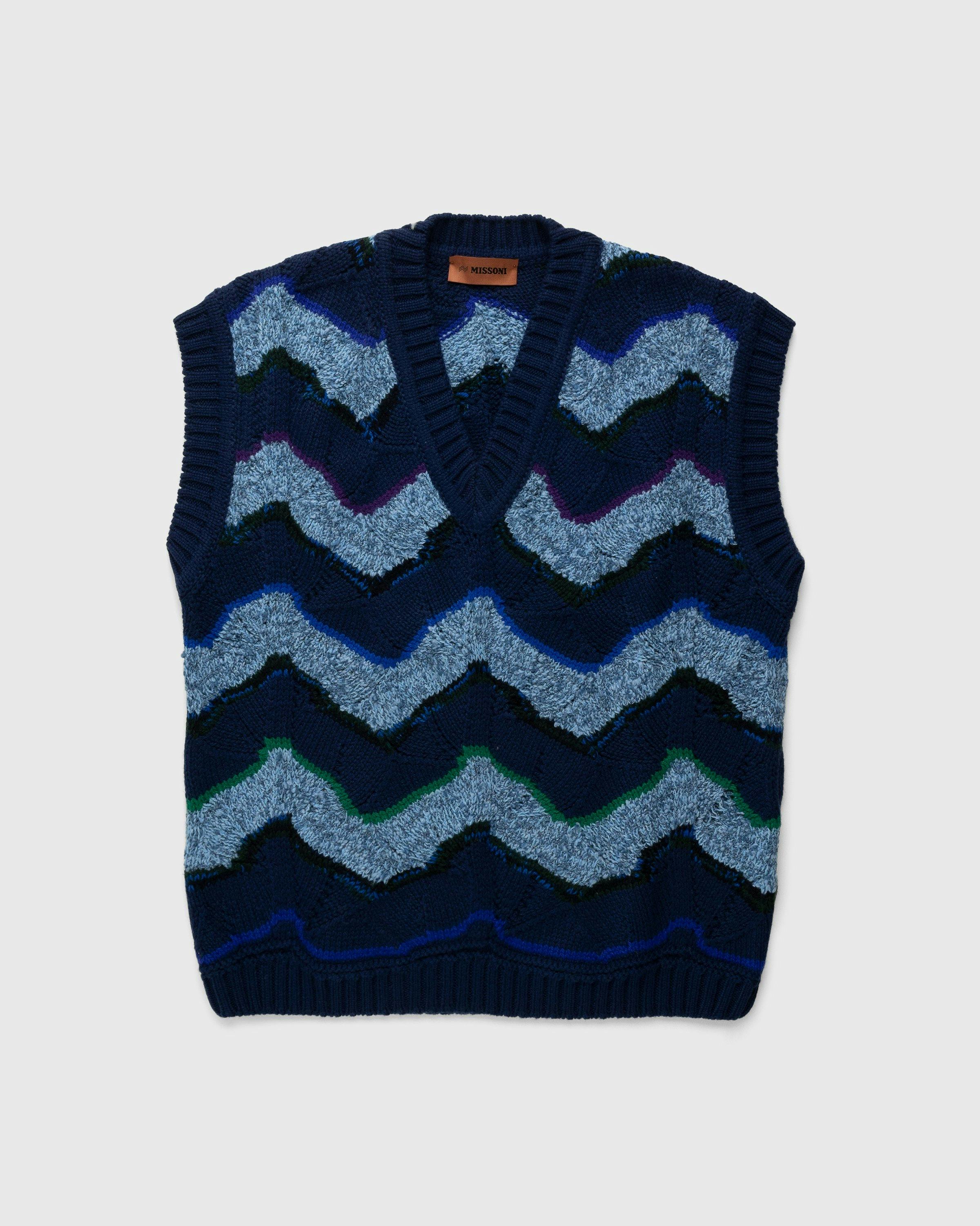 Missoni - Wavy Knit Vest Blue - Clothing - Blue - Image 1