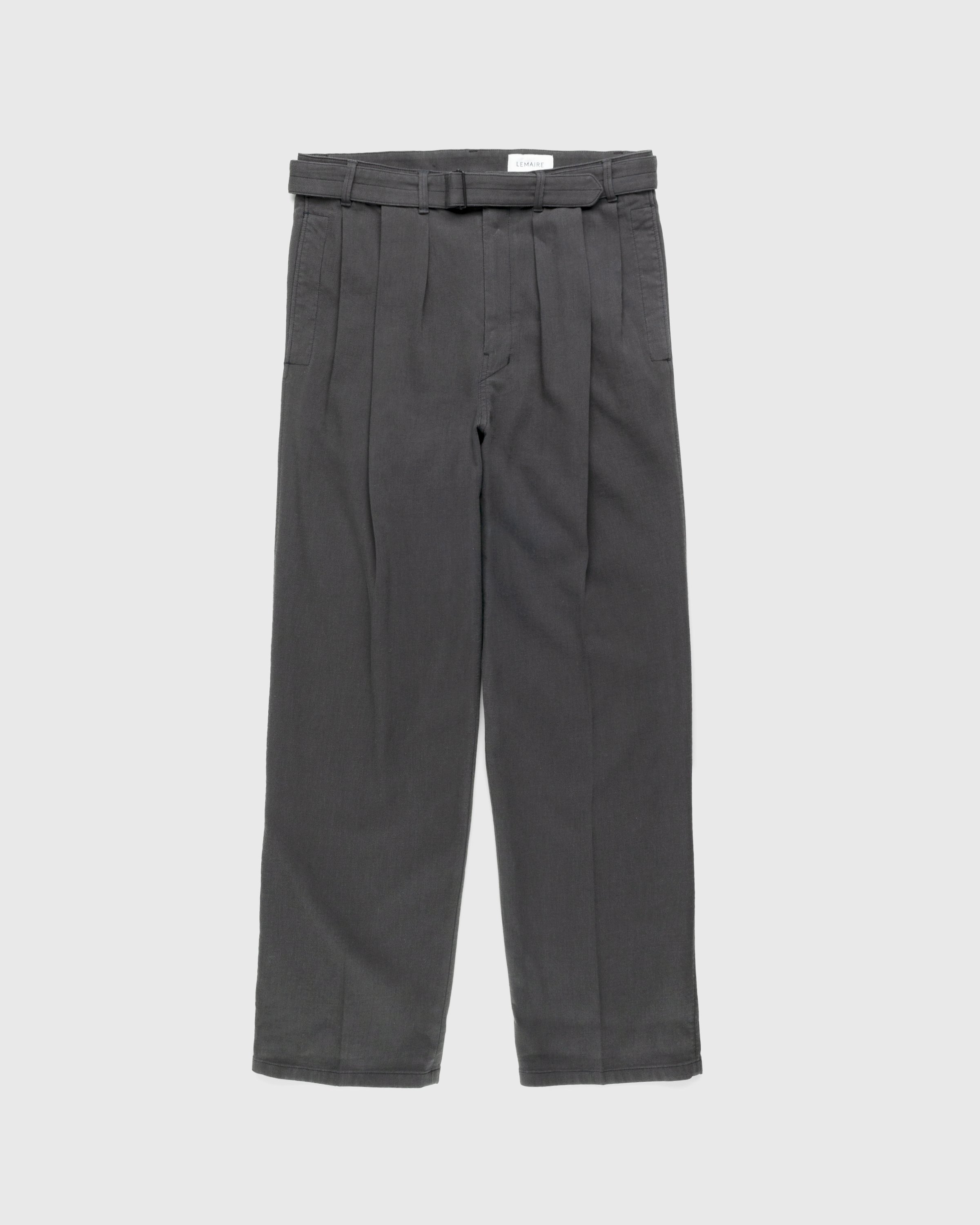 Lemaire - Loose Pleated Pants Grey - Clothing - Brown - Image 1