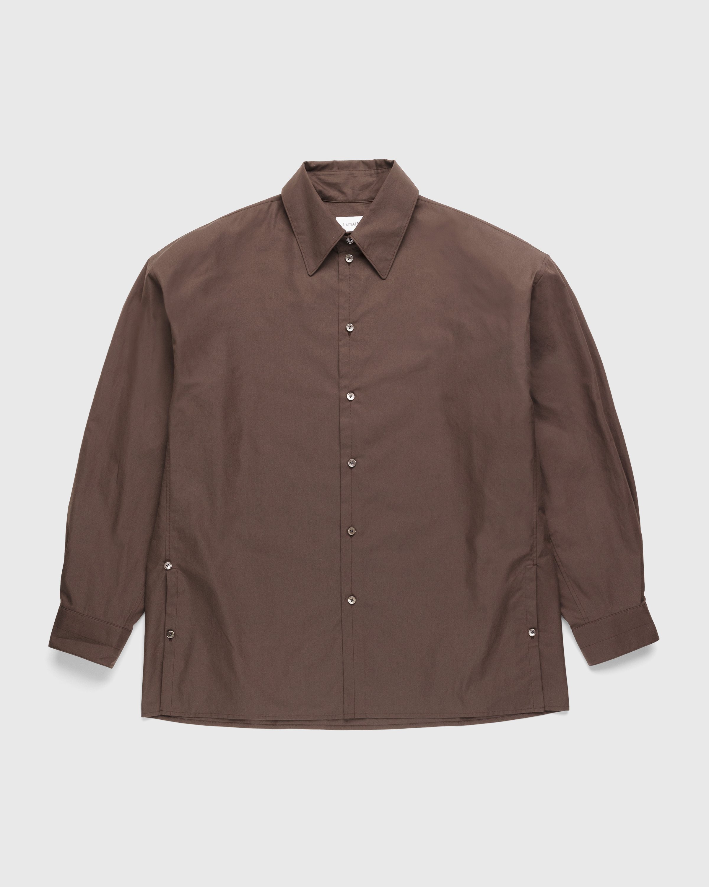 Lemaire - Regular Collar Twisted Shirt Brown - Clothing - Black - Image 1