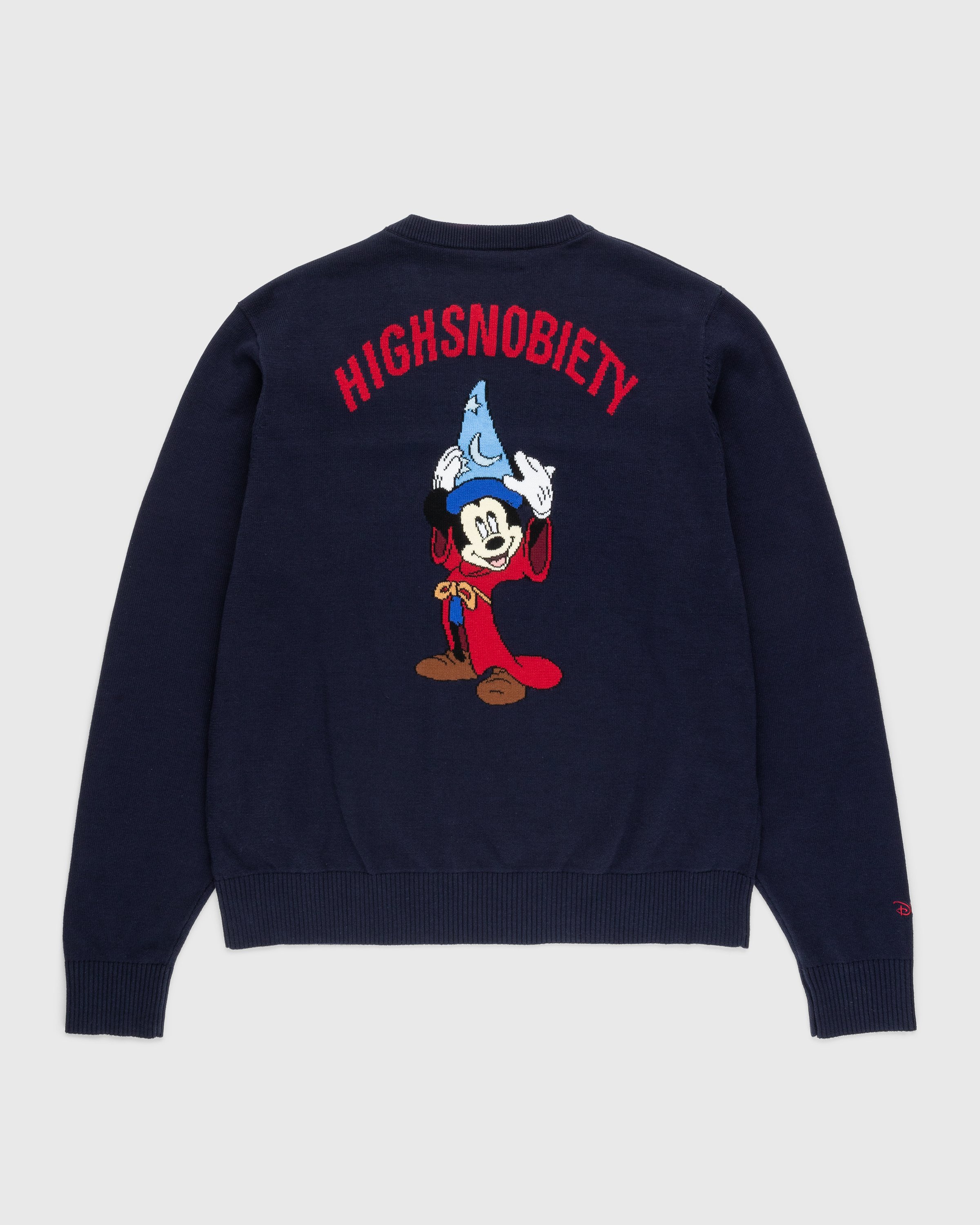 Disney Fantasia x Highsnobiety - Intarsia Knit Sorcerer Mickey Sweater Dark Blue - Clothing - Blue - Image 1