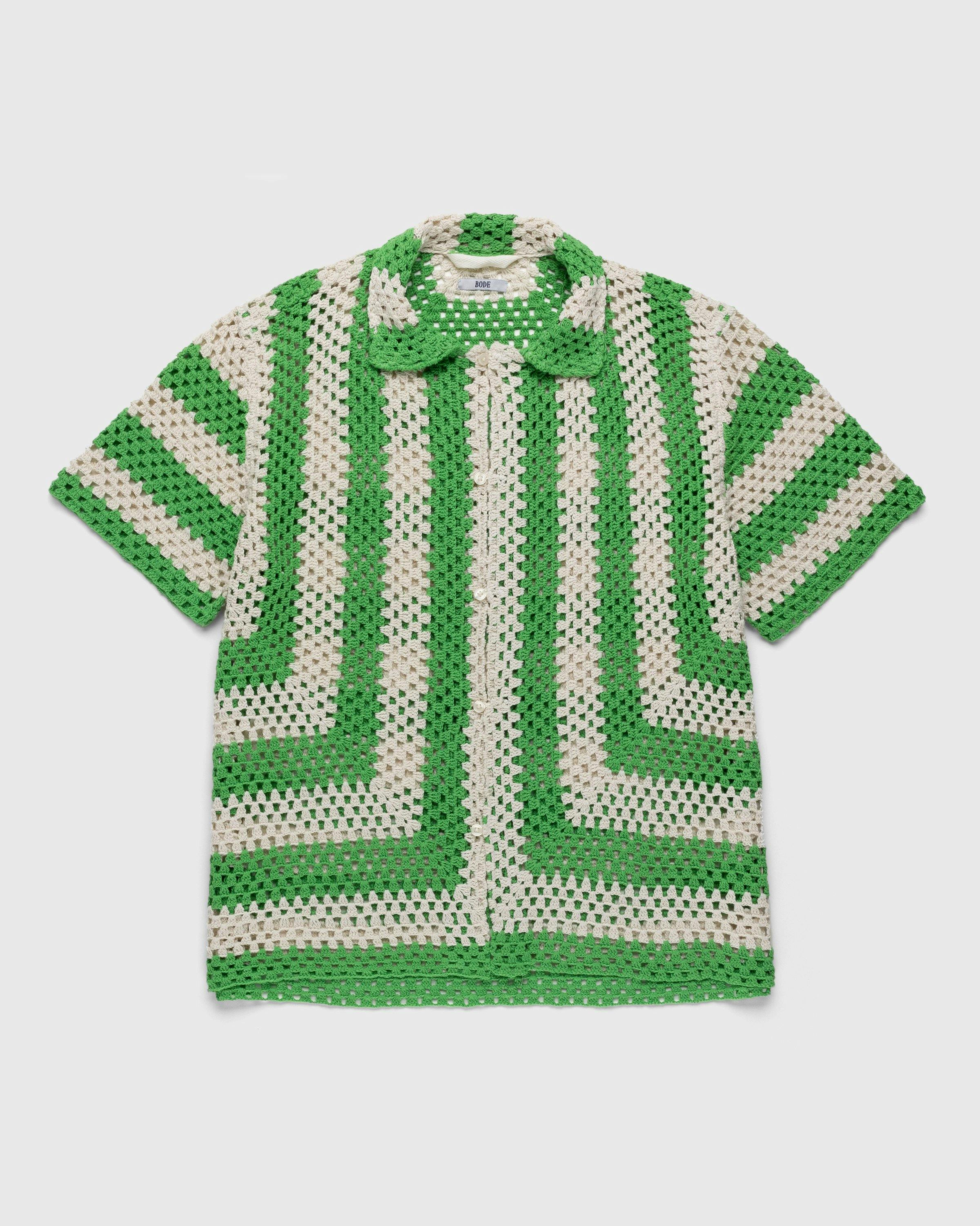 Bode - Crochet Shirt Green - Clothing - Green - Image 1