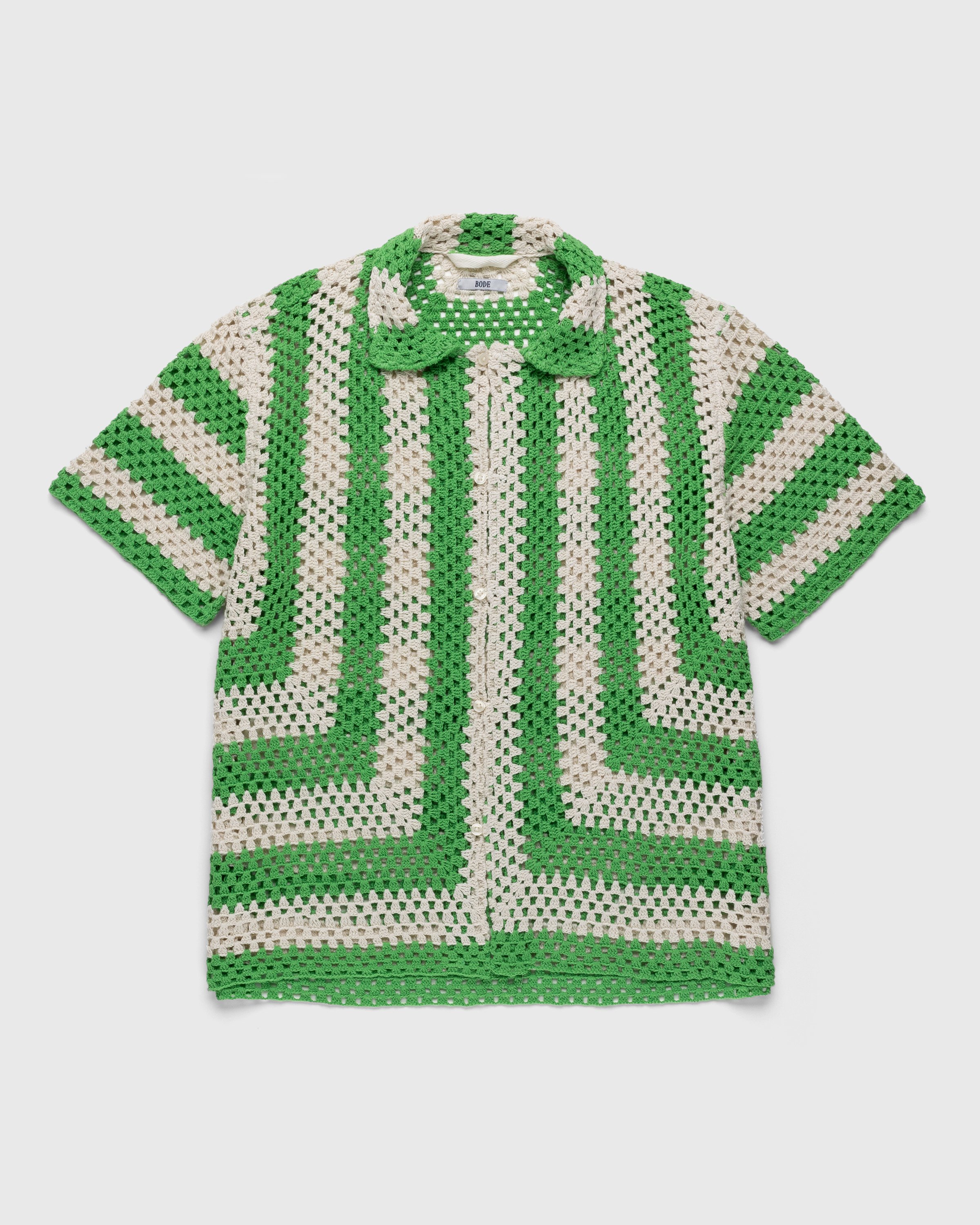 Bode - Crochet Shirt Green - Clothing - Green - Image 1