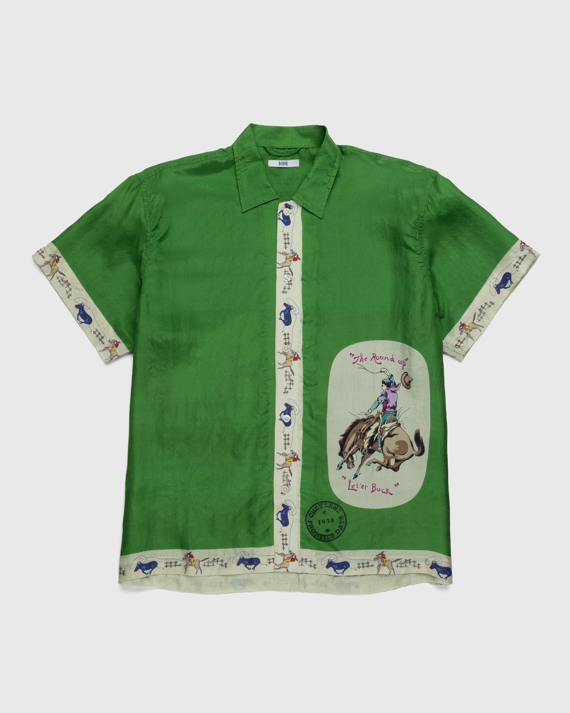 Bode - Round Up Short-Sleeve Shirt Green - Clothing - Green - Image 1