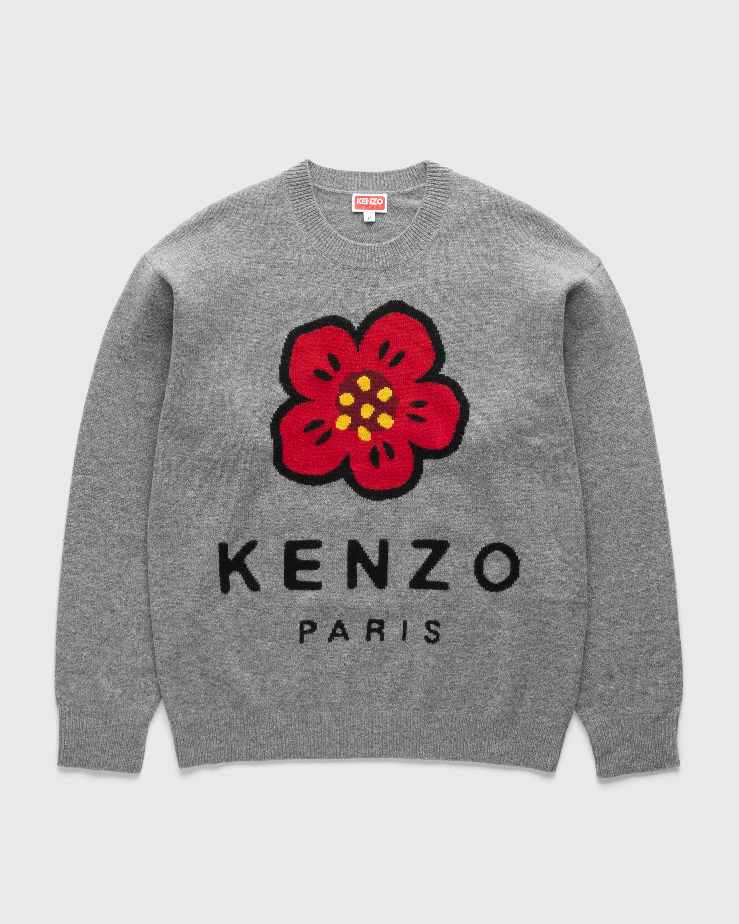Kenzo - Boke Flower Merino Wool Sweater Middle Grey - Clothing - Grey - Image 1