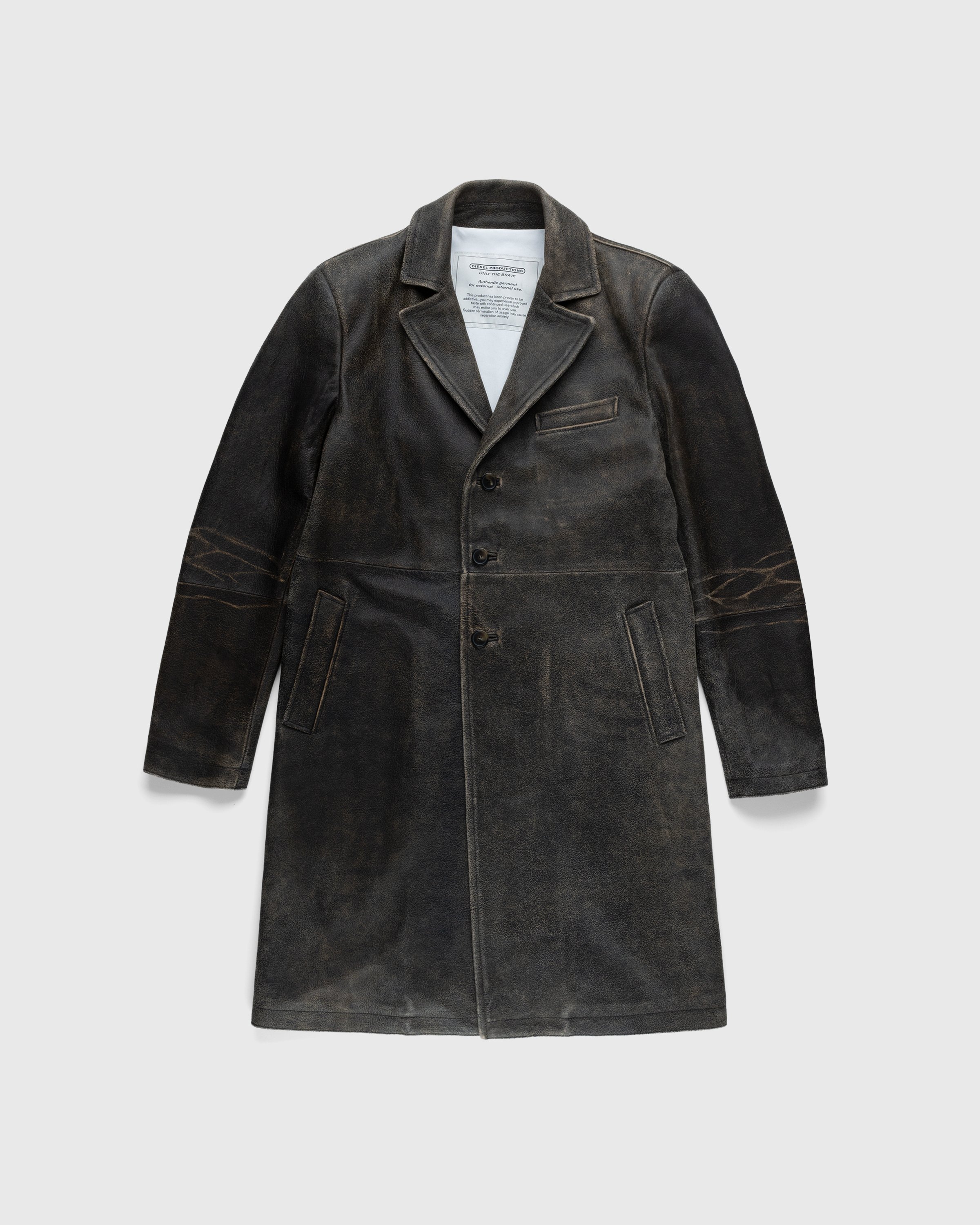Diesel - Treat Cracked Leather Coat Brown - Clothing - Brown - Image 1