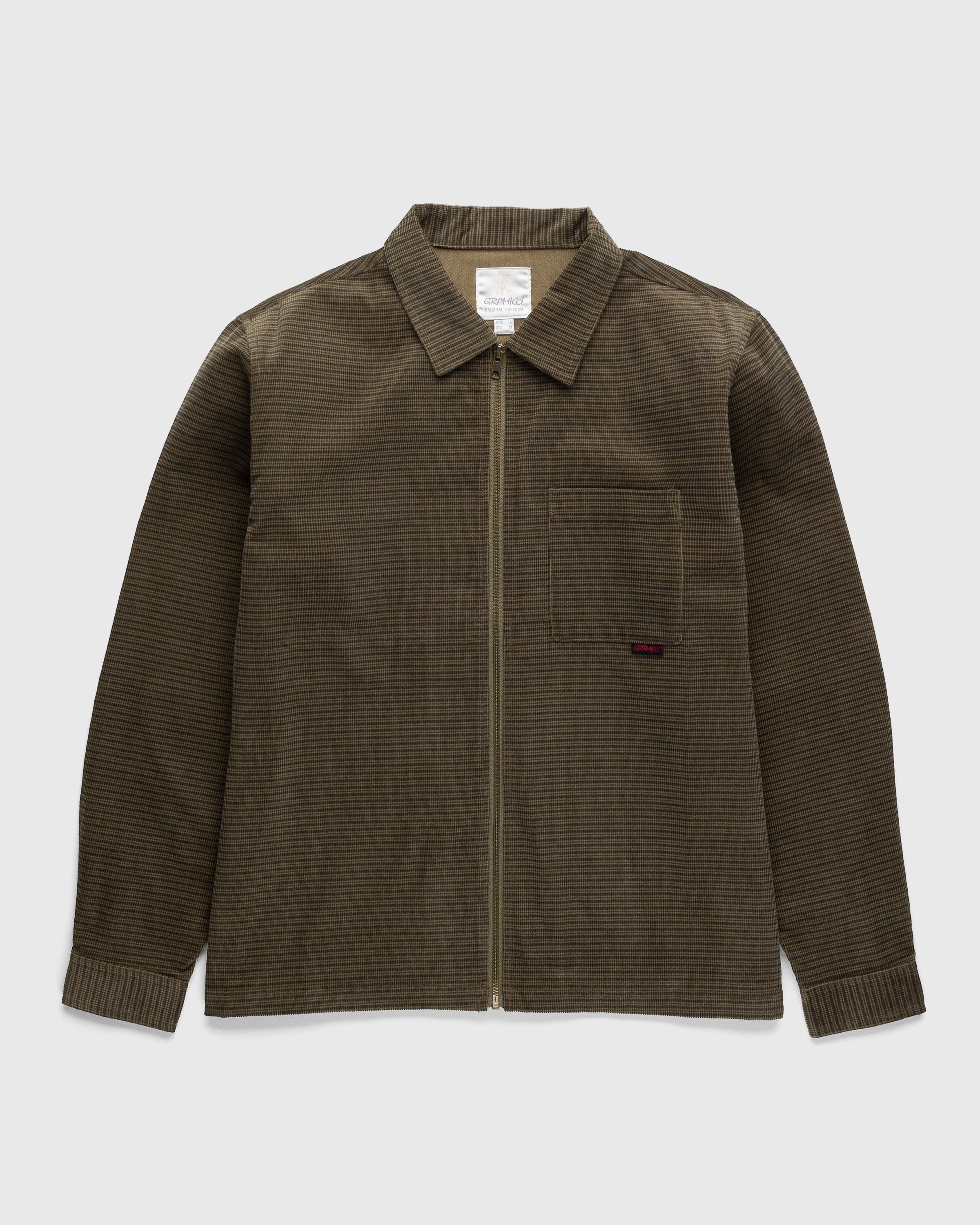 Gramicci - Grid Cord Zip Shirt Olive - Clothing - Green - Image 1