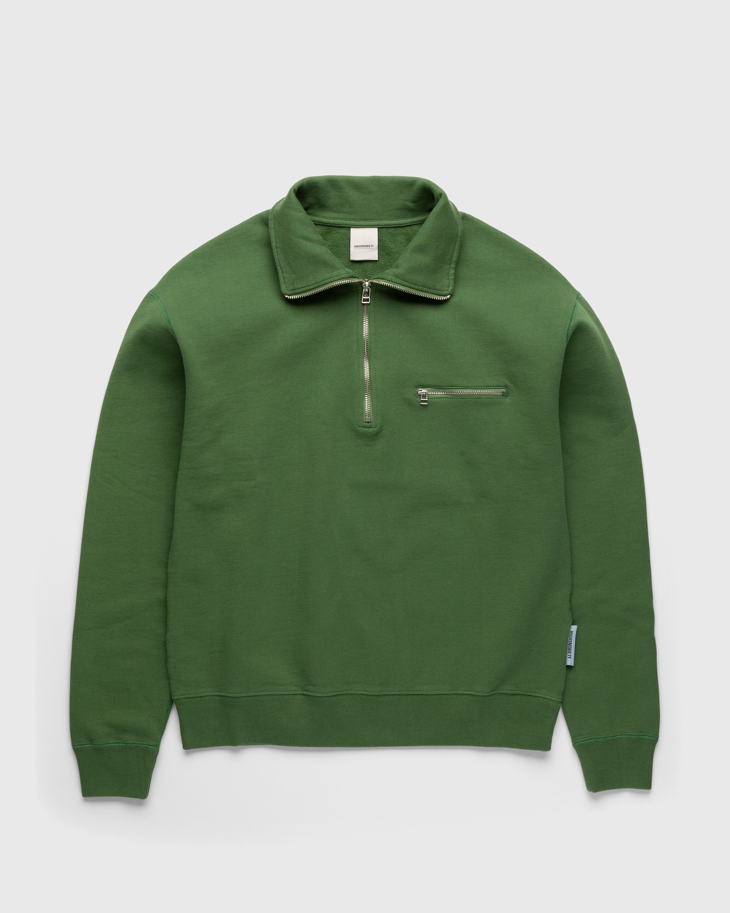 Highsnobiety - Classic Quarter Zip Fleece Olive - Clothing - Green - Image 1