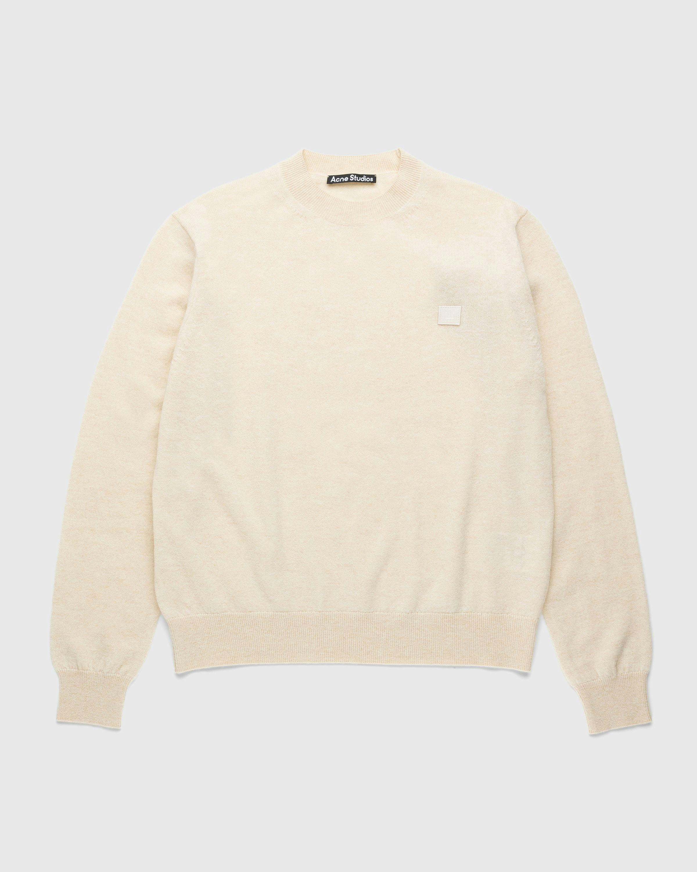 Acne Studios - Wool Crewneck Sweater Oatmeal Melange - Clothing - Beige - Image 1