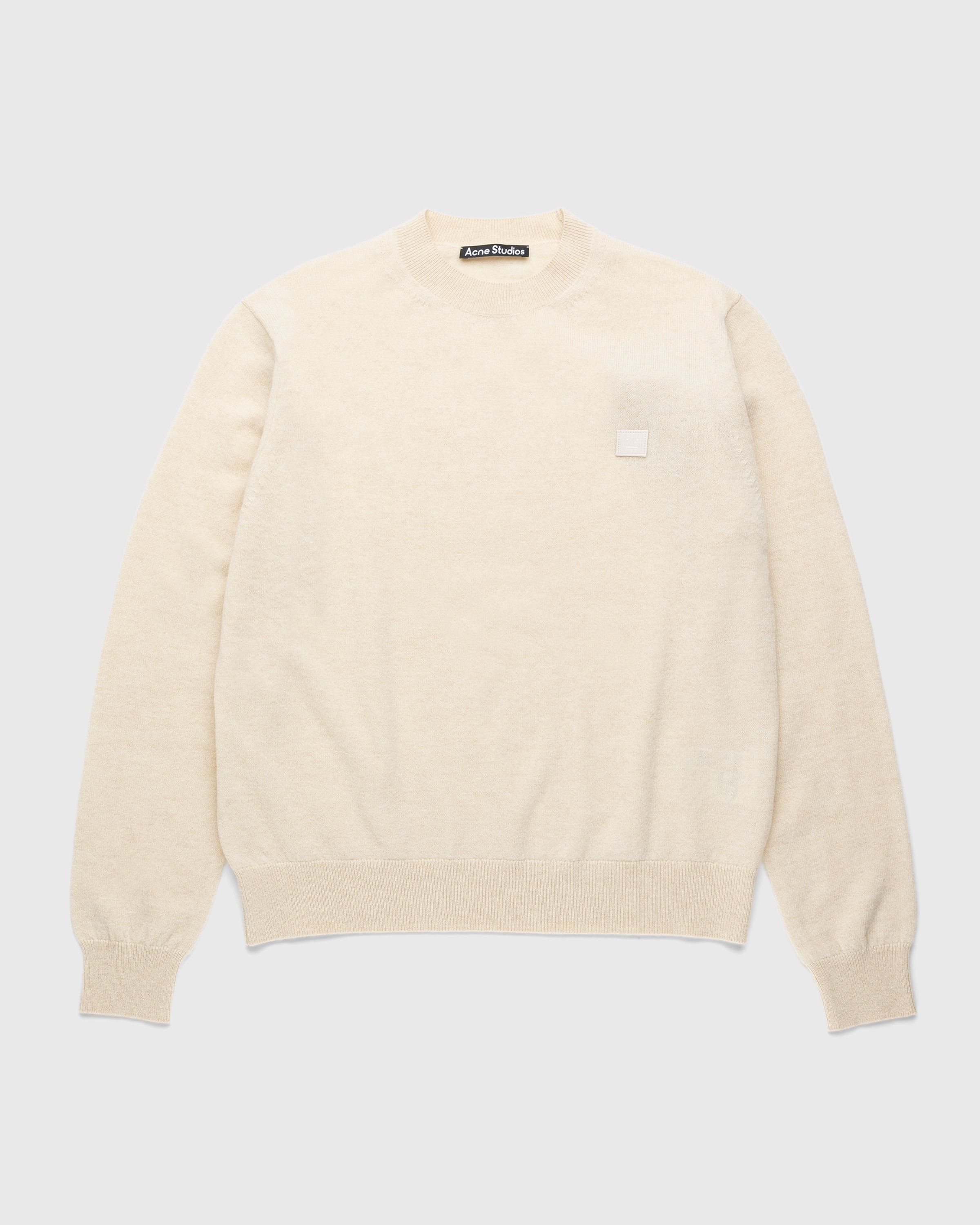 Acne Studios - Wool Crewneck Sweater Oatmeal Melange - Clothing - Beige - Image 1