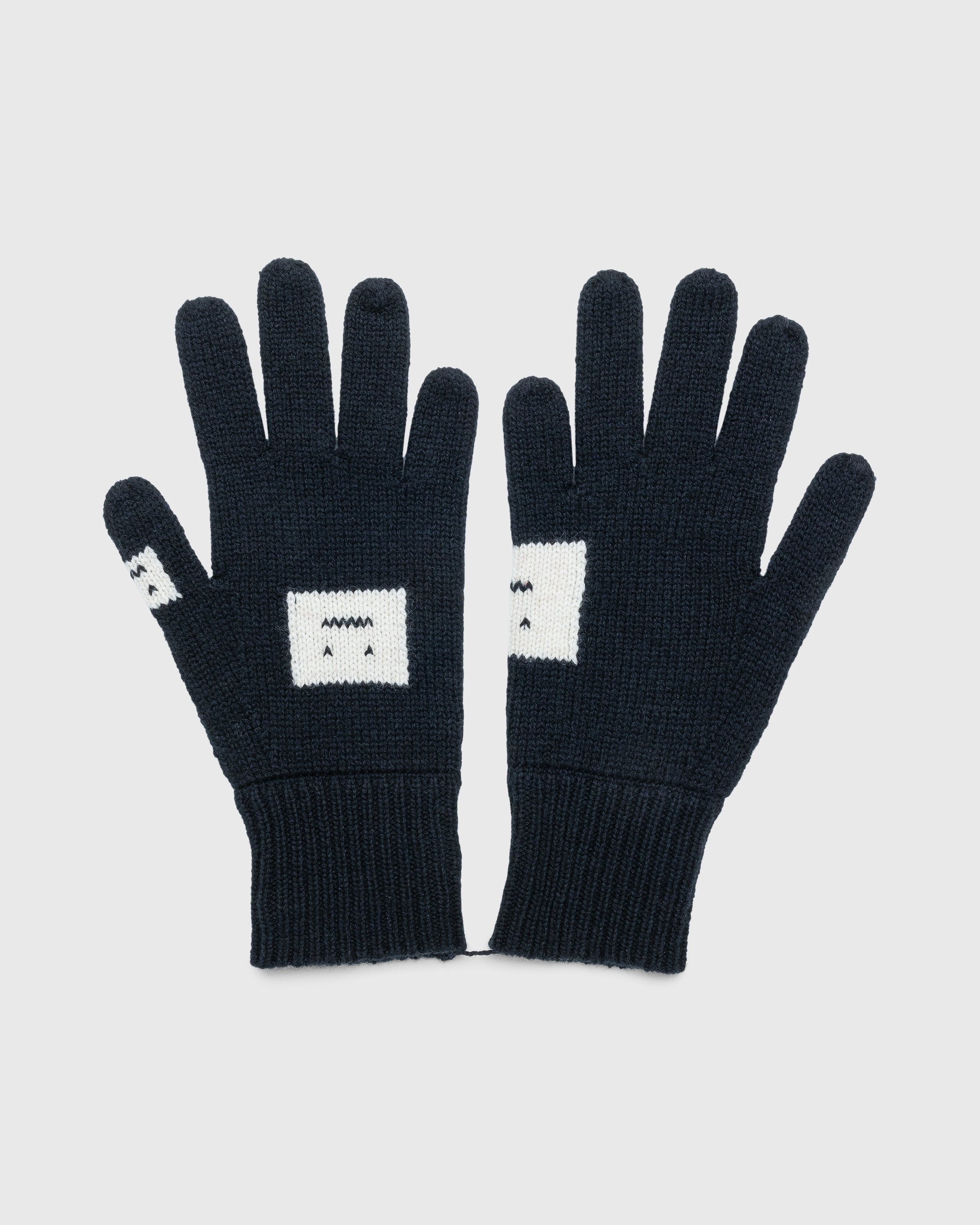 Acne Studios - Knit Gloves Black/Oatmeal Melange - Accessories - Black - Image 1