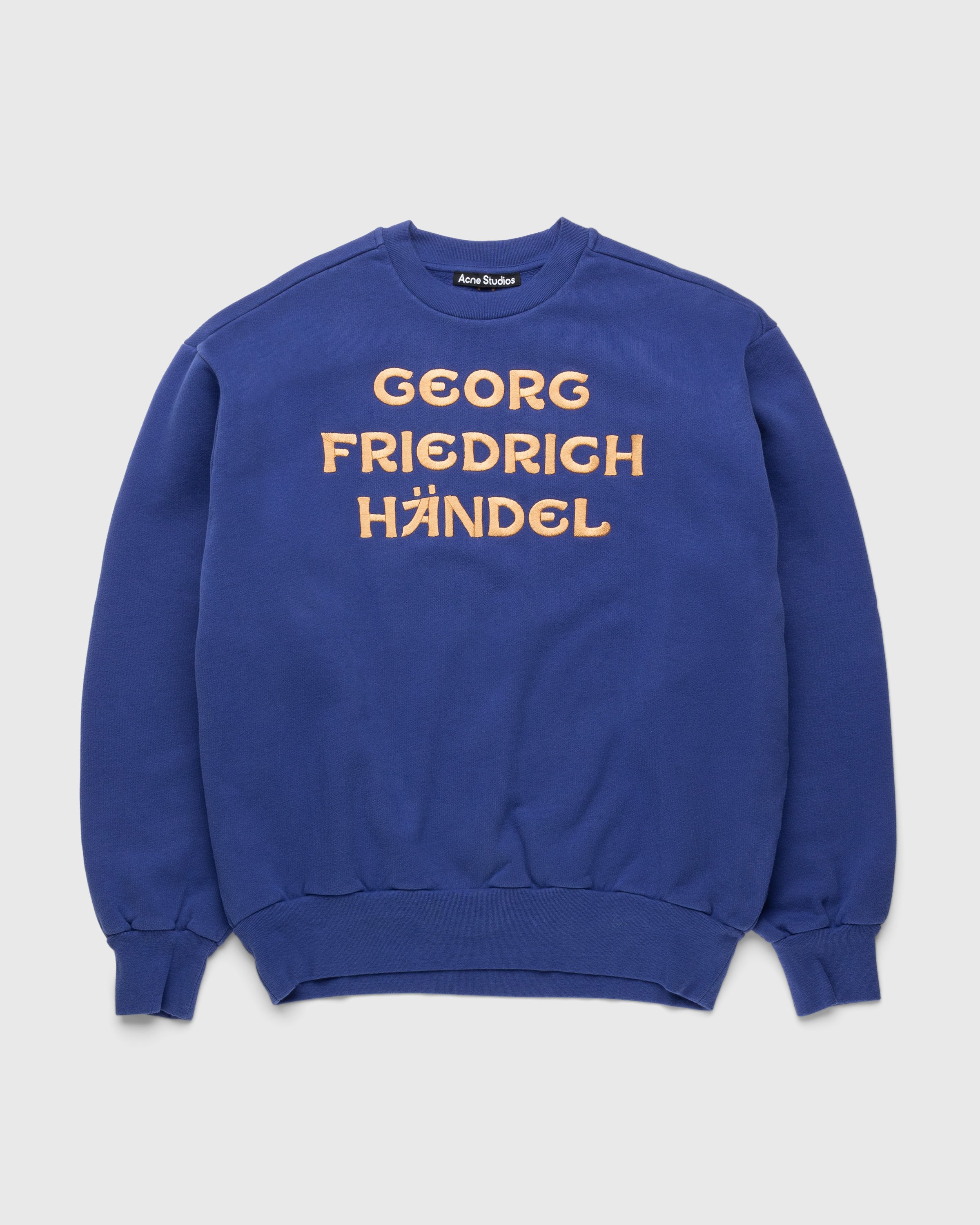 Acne Studios - George Friedrich Handel Embroidered Crewneck Sweatshirt Blue - Clothing - Blue - Image 1