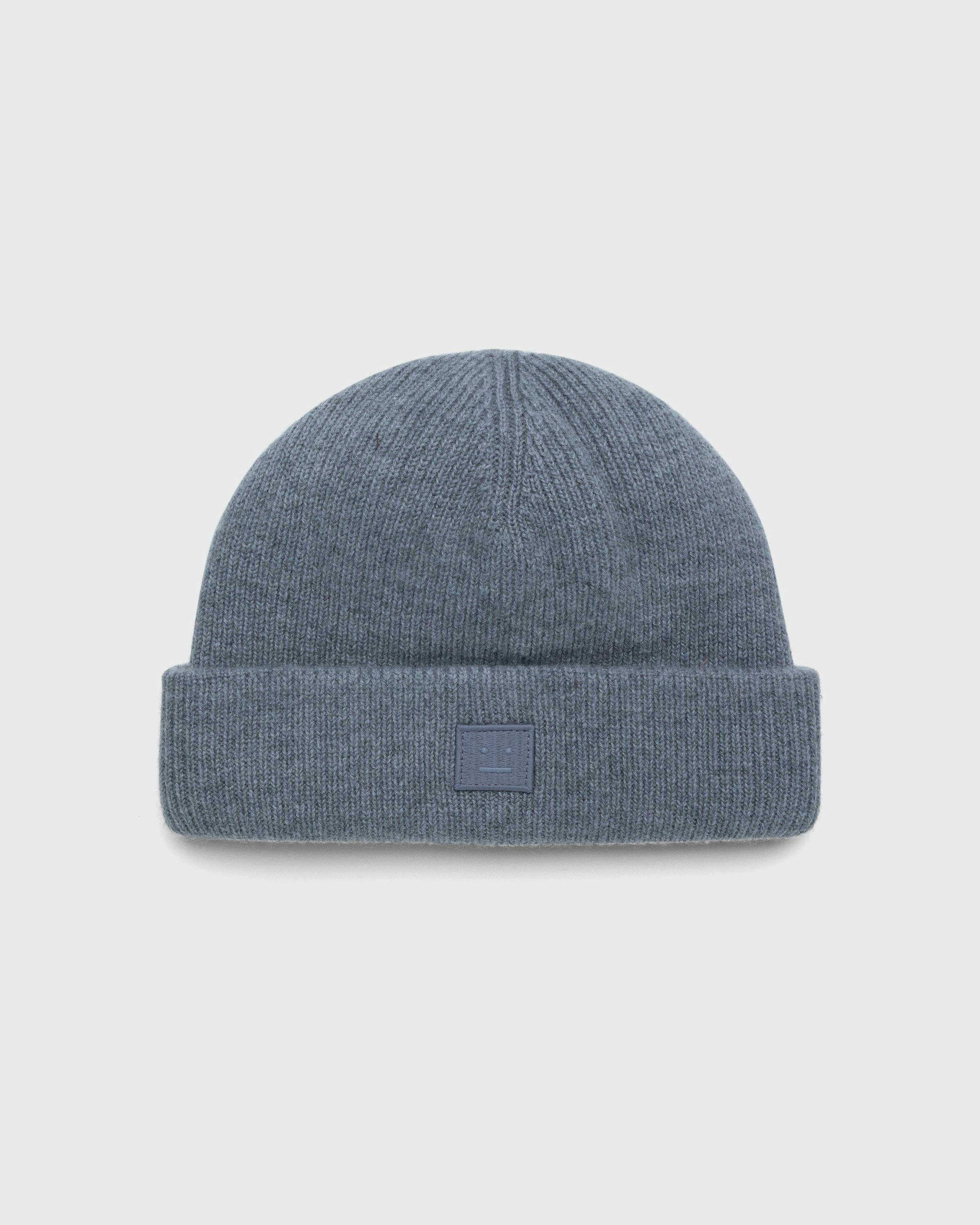 Acne Studios - Small Face Logo Beanie Grey Melange - Accessories - Grey - Image 1