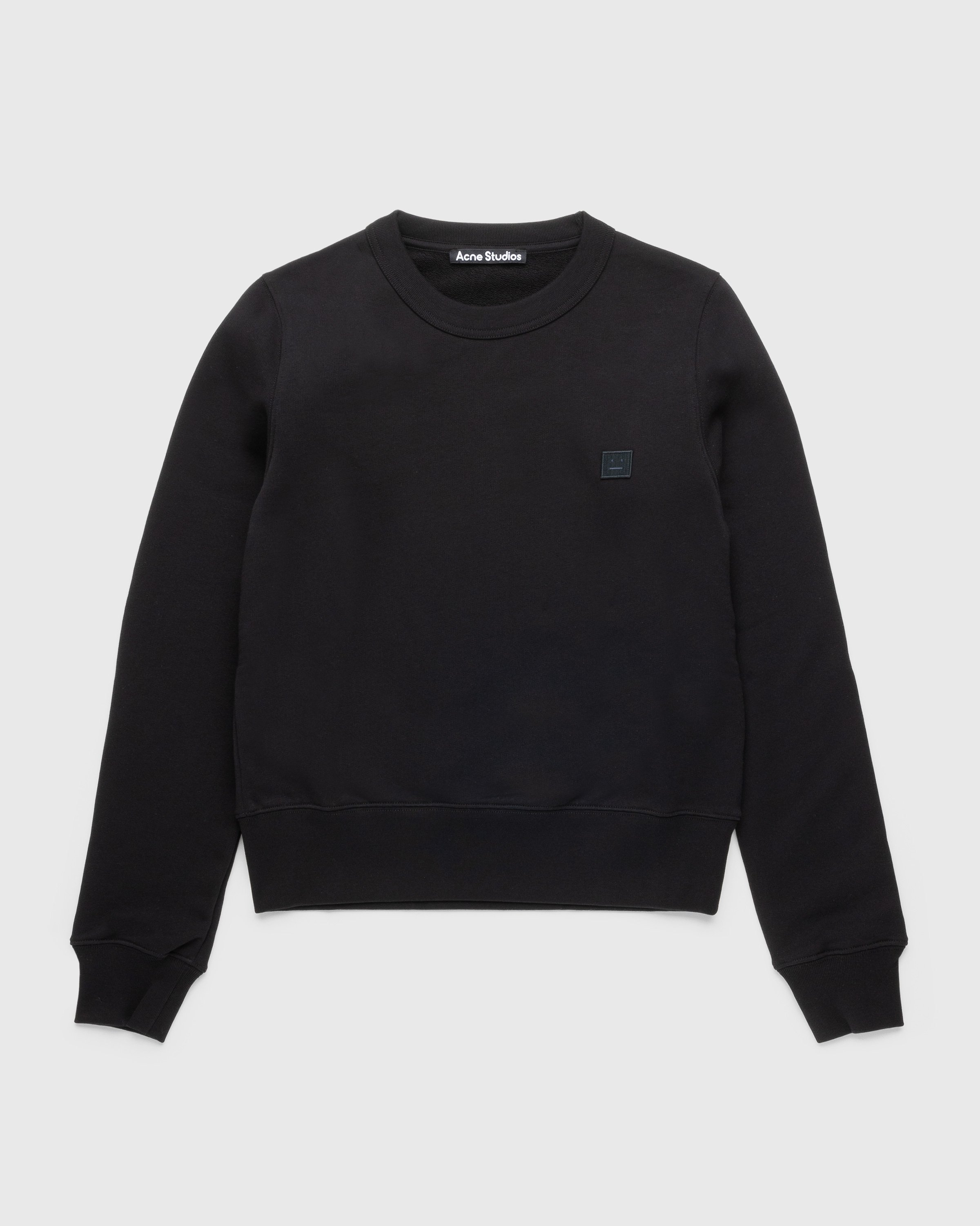 Acne Studios - Organic Cotton Crewneck Sweatshirt Black - Clothing - Black - Image 1