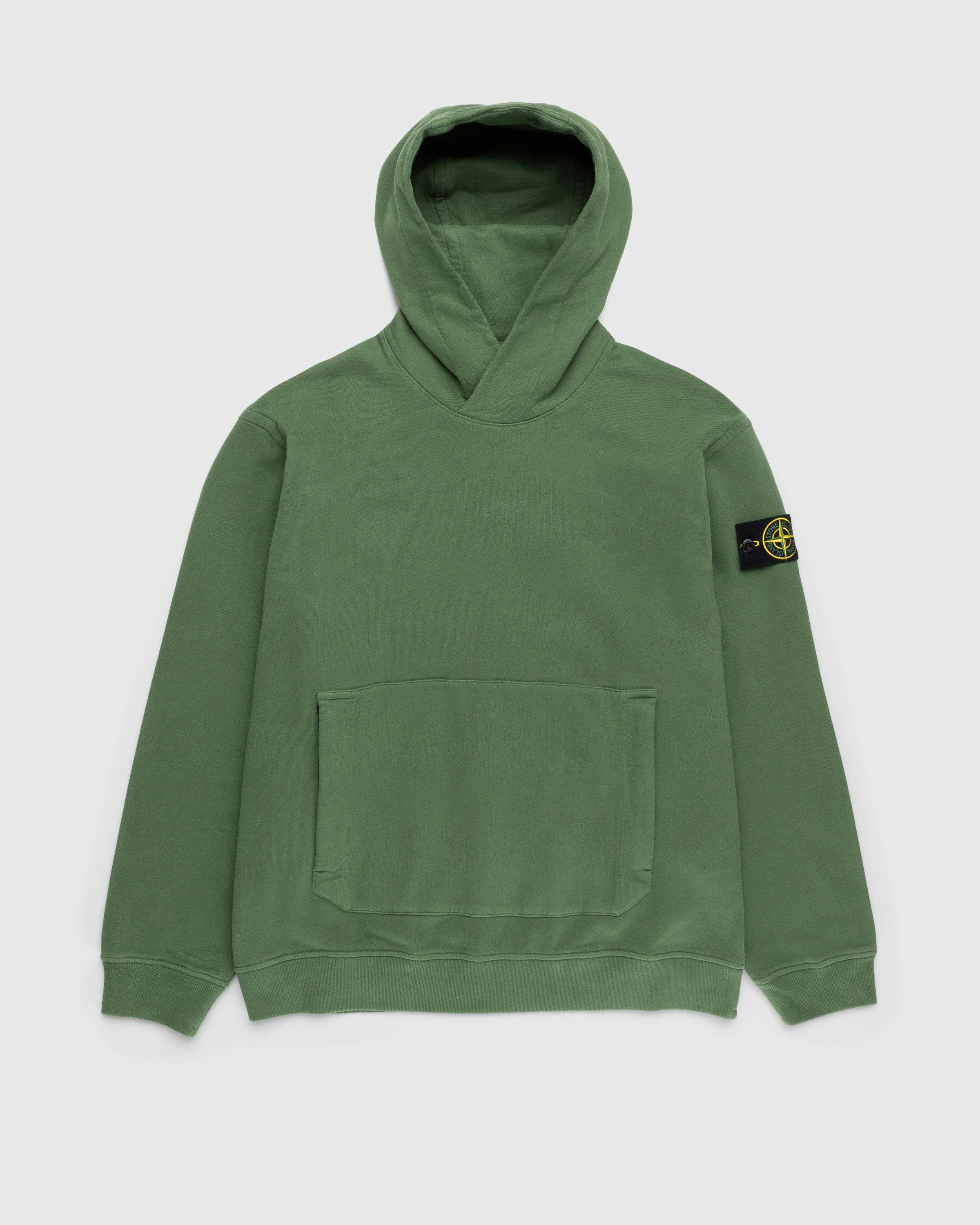 Stone Island - Garment-Dyed Fleece Hoodie Olive - Clothing - Green - Image 1