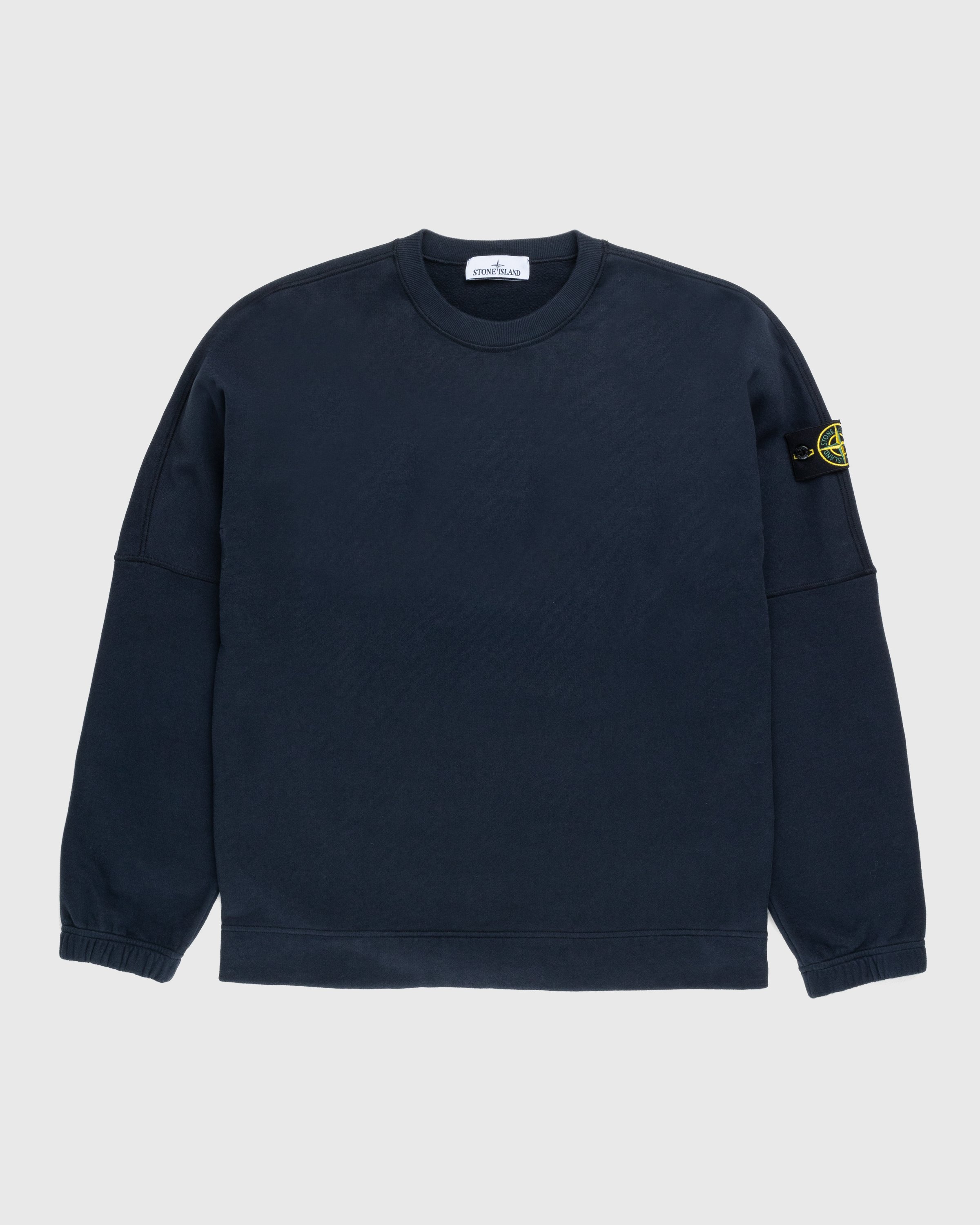 Stone Island - Garment-Dyed Fleece Crewneck Sweatshirt Navy Blue - Clothing - Blue - Image 1