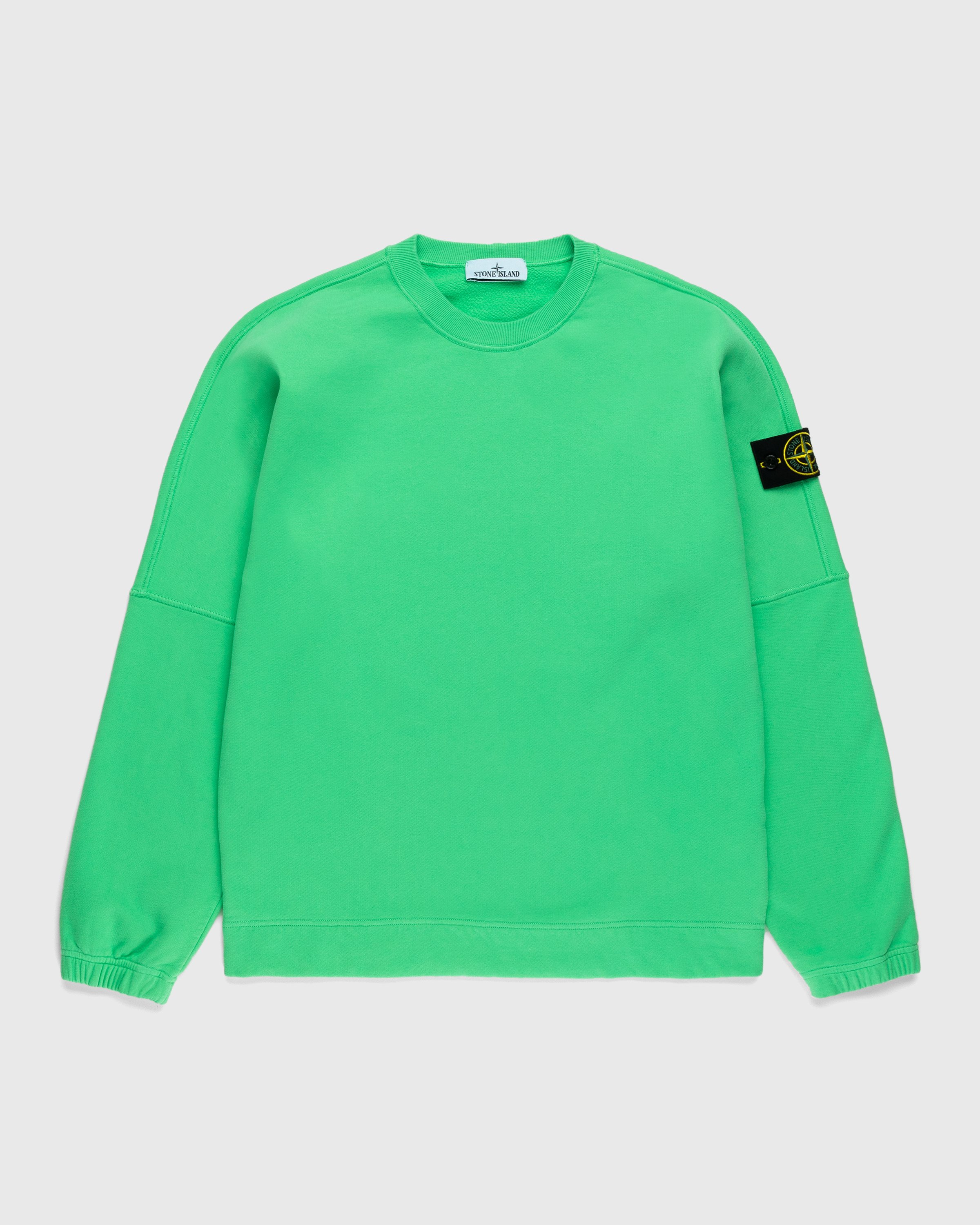 Stone Island - Garment-Dyed Fleece Crewneck Sweatshirt Light Green - Clothing - Green - Image 1