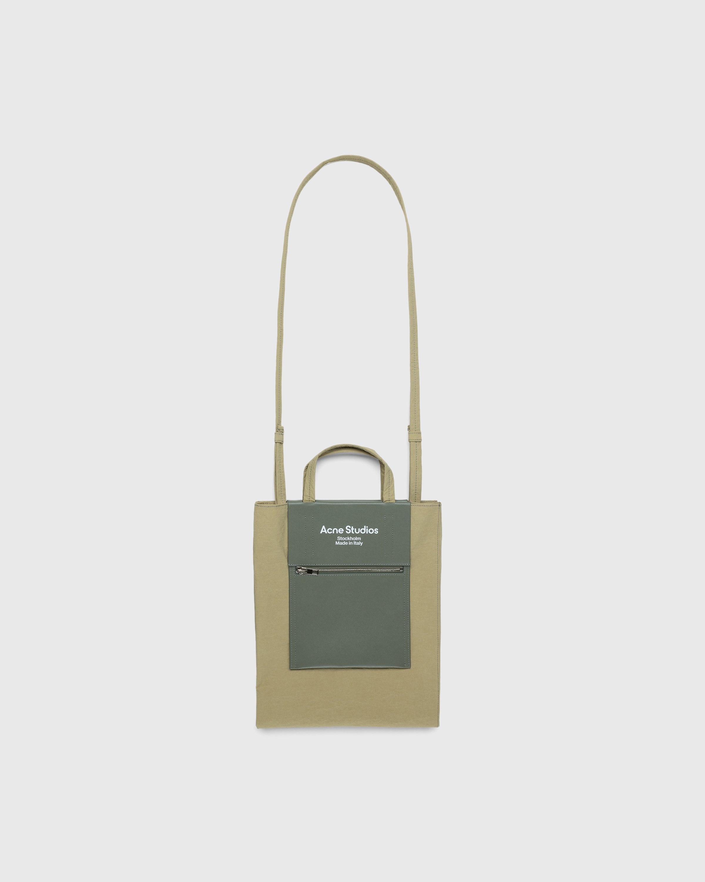 Acne Studios - Recycled Nylon Tote Bag Olive Green - Accessories - Beige - Image 1
