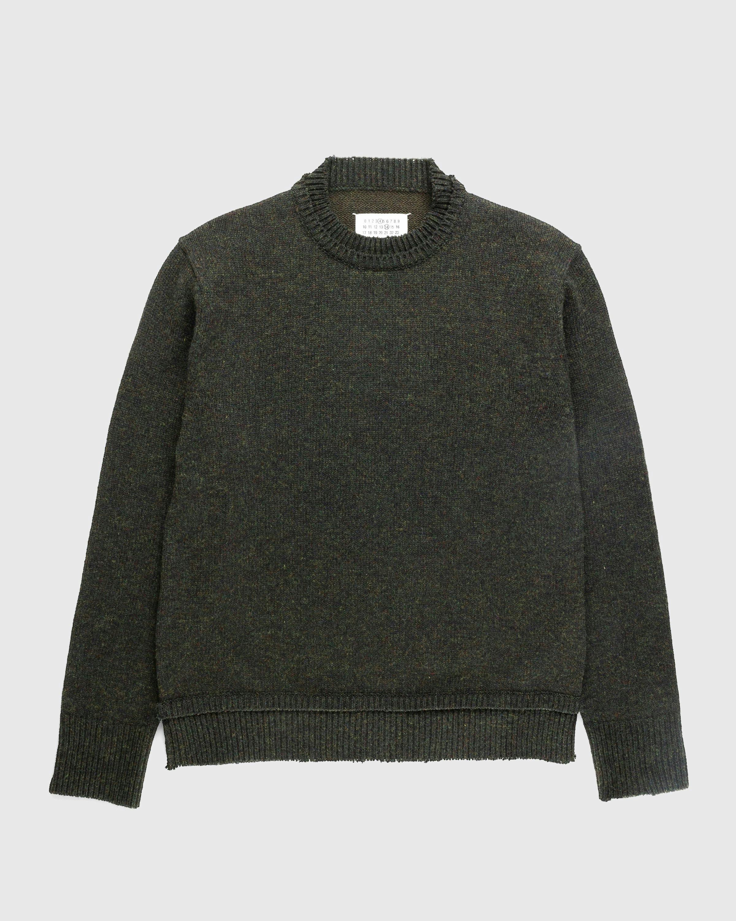 Maison Margiela - Elbow Patch Sweater Dark Green - Clothing - Green - Image 1