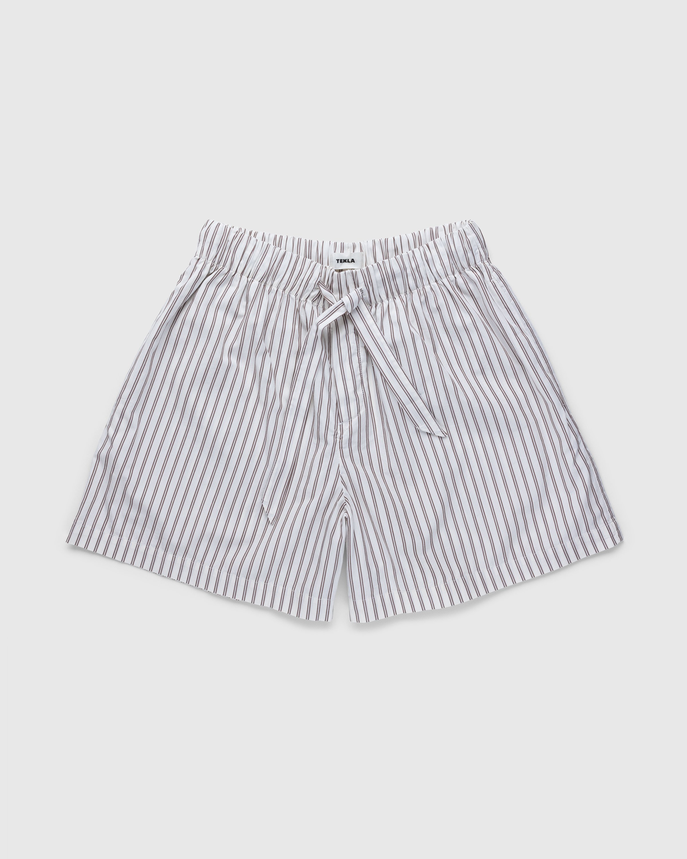 Tekla - Cotton Poplin Pyjamas Shorts Hopper Stripes - Clothing - Beige - Image 1