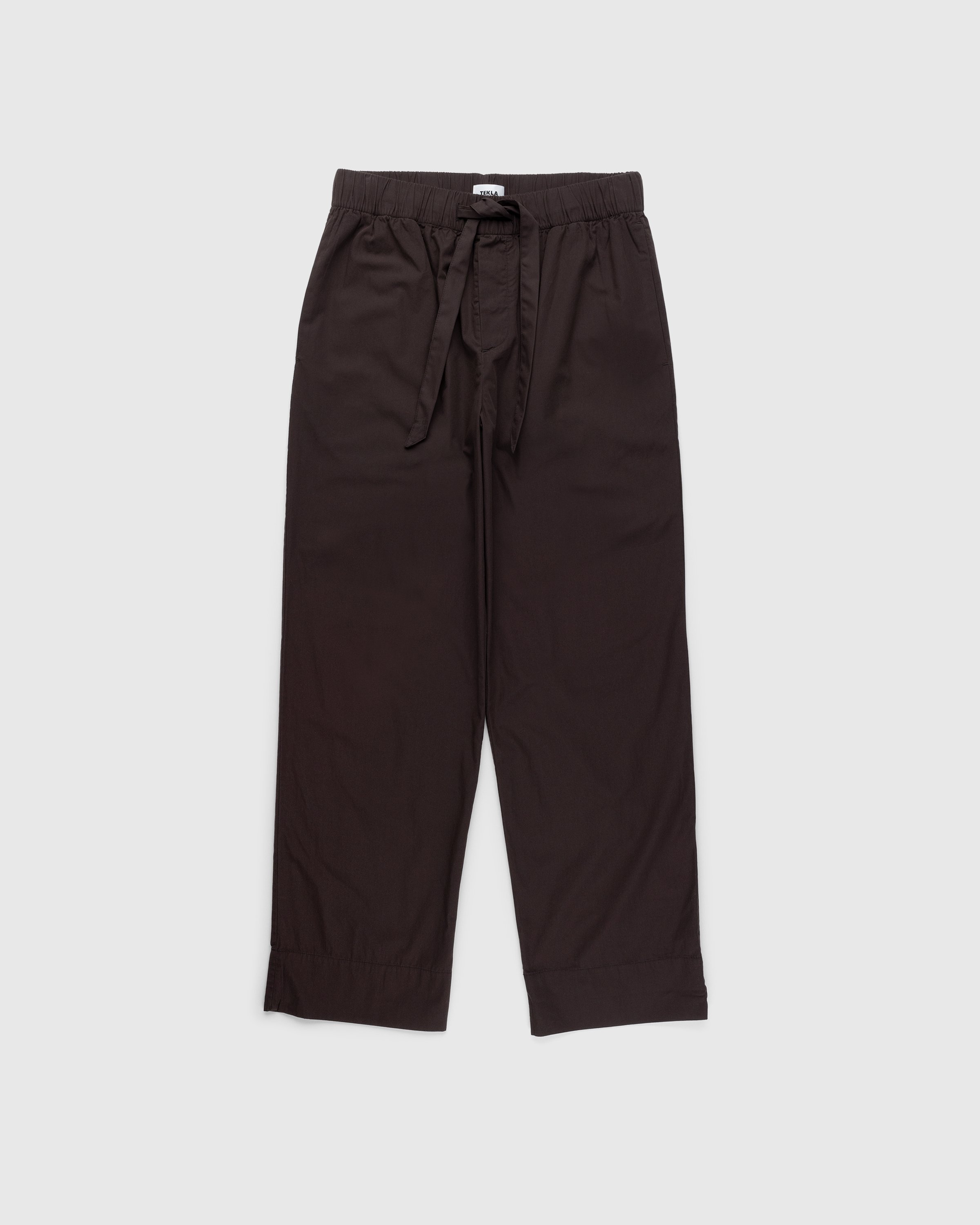Tekla - Cotton Poplin Pyjamas Pants Coffee - Clothing - Brown - Image 1