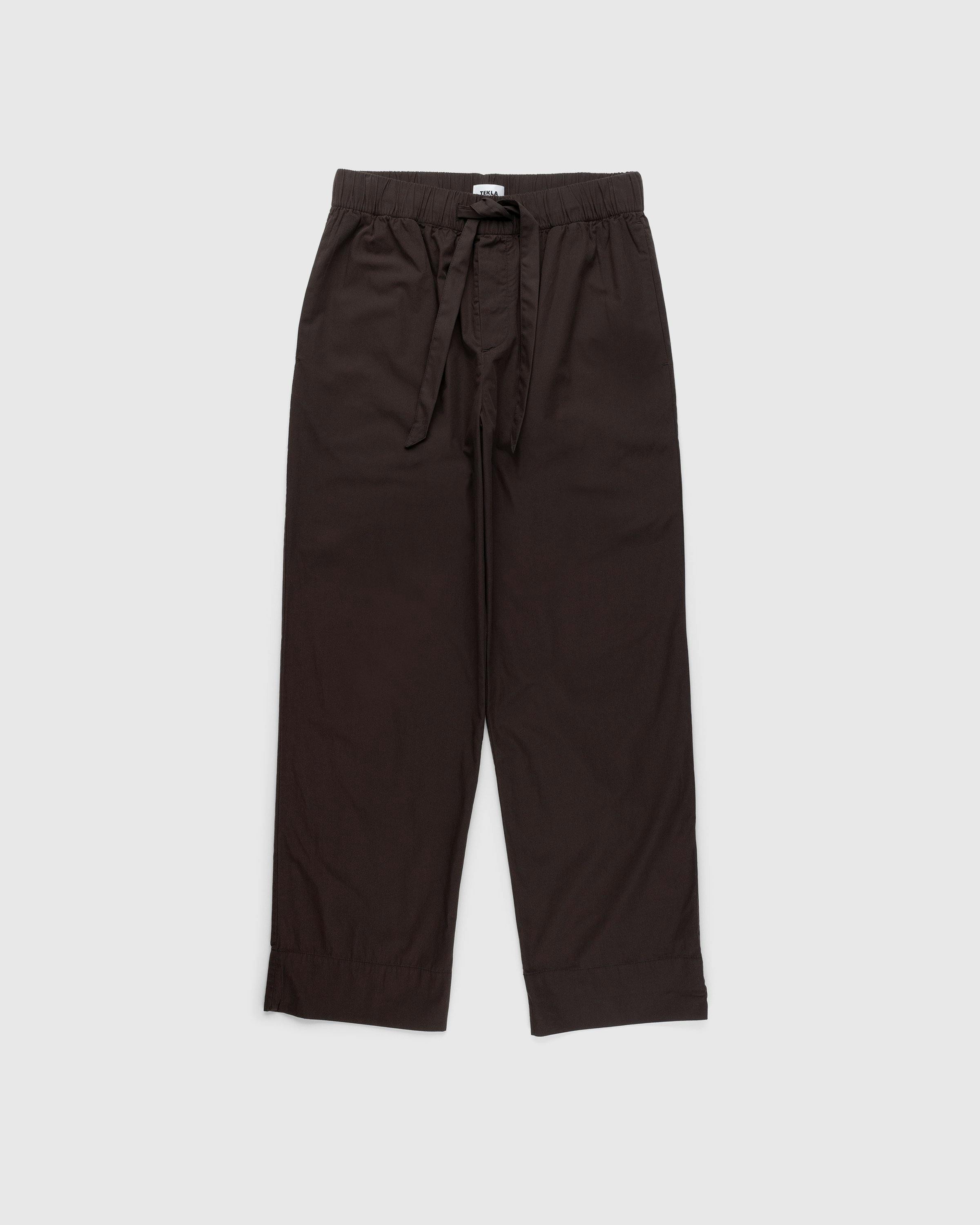 Tekla Cotton Poplin Pyjamas Pants Coffee Highsnobiety Shop