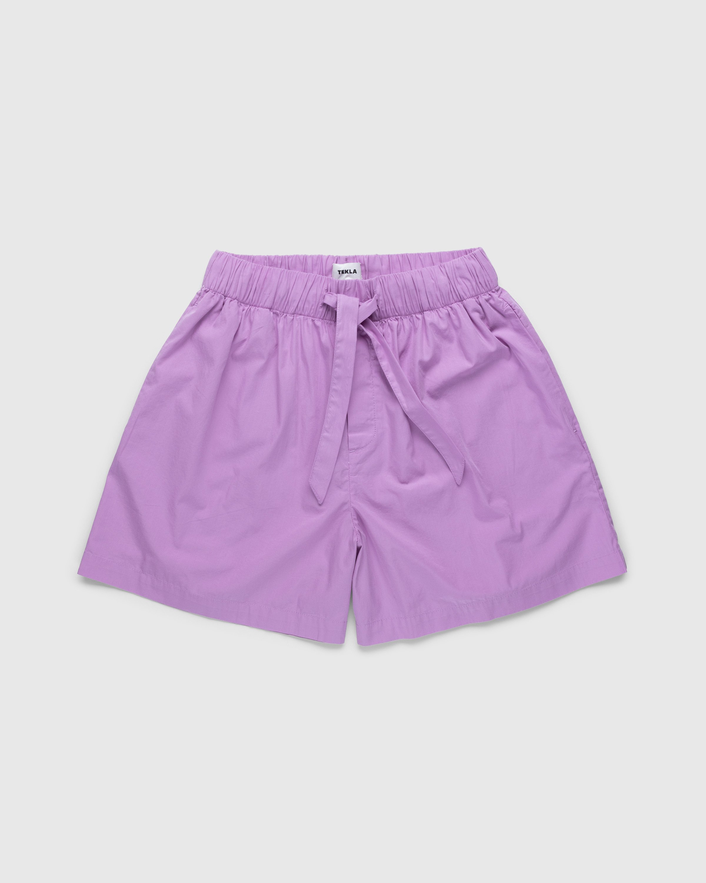 Tekla - Cotton Poplin Pyjamas Shorts Purple Pink - Clothing - Pink - Image 1