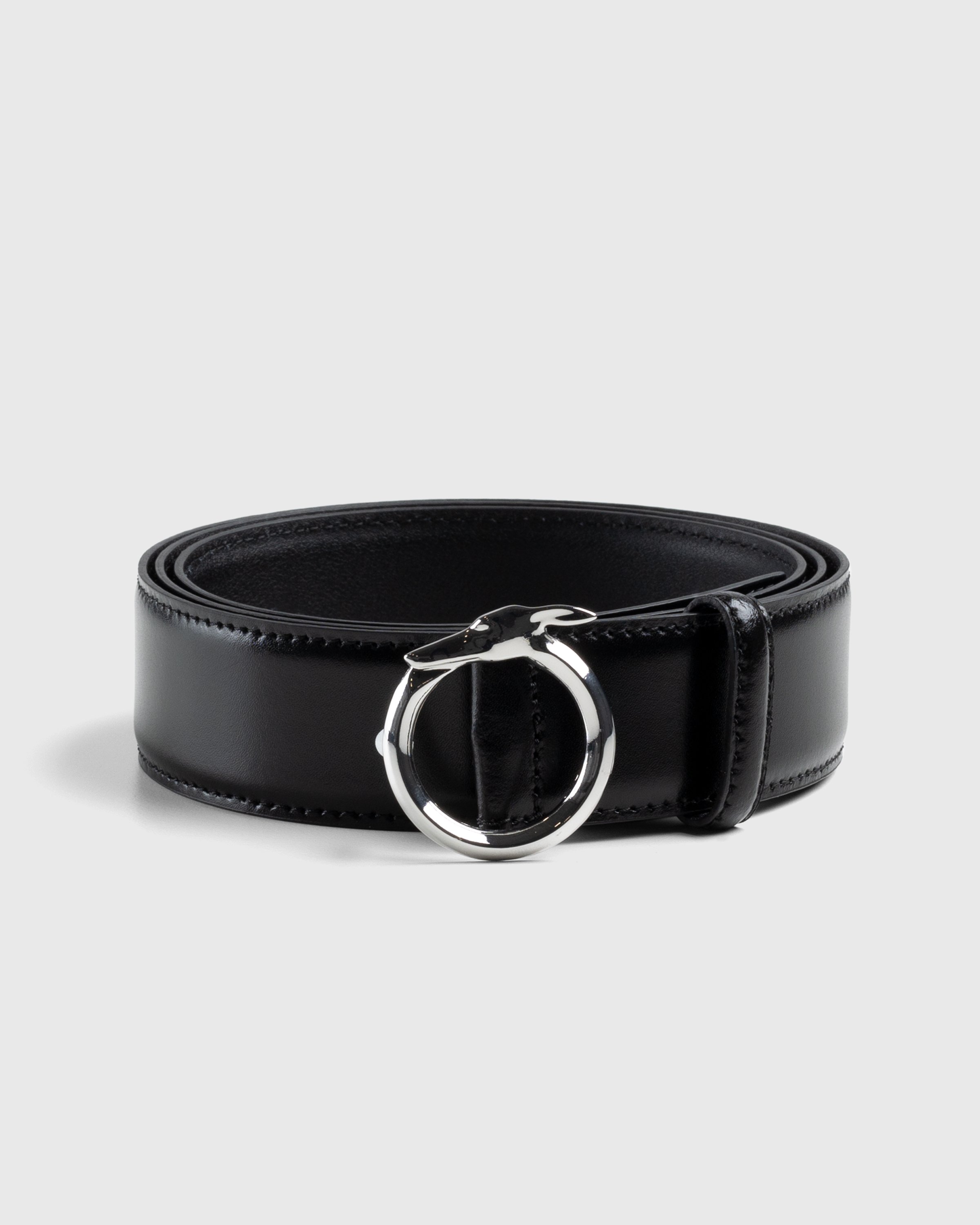 Trussardi - Leather Greyhound Belt Black - Accessories - Black - Image 1