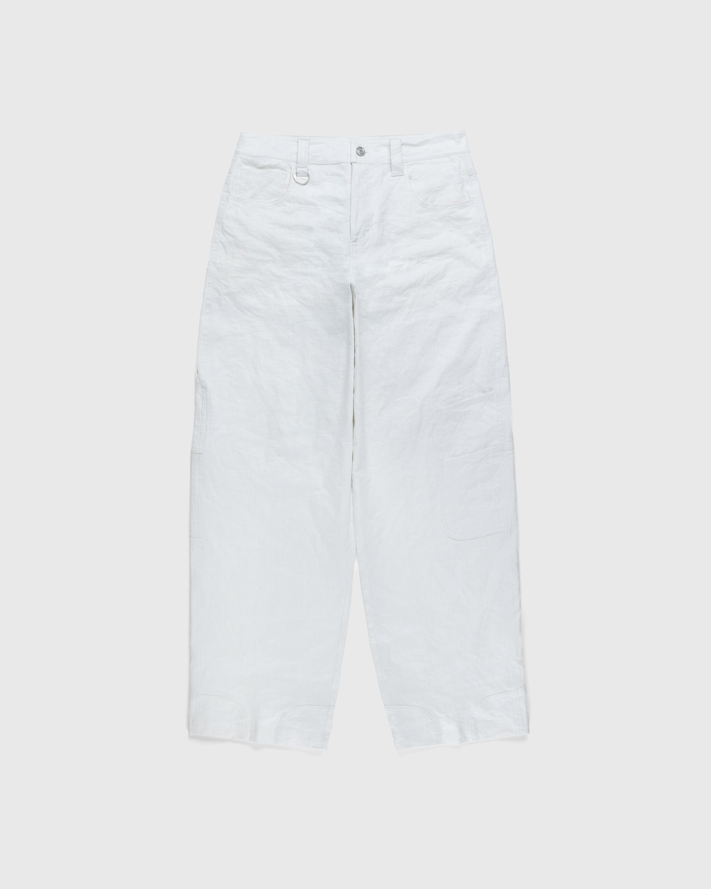 Trussardi - Wrinkled Cotton Trousers White - Clothing - White - Image 1