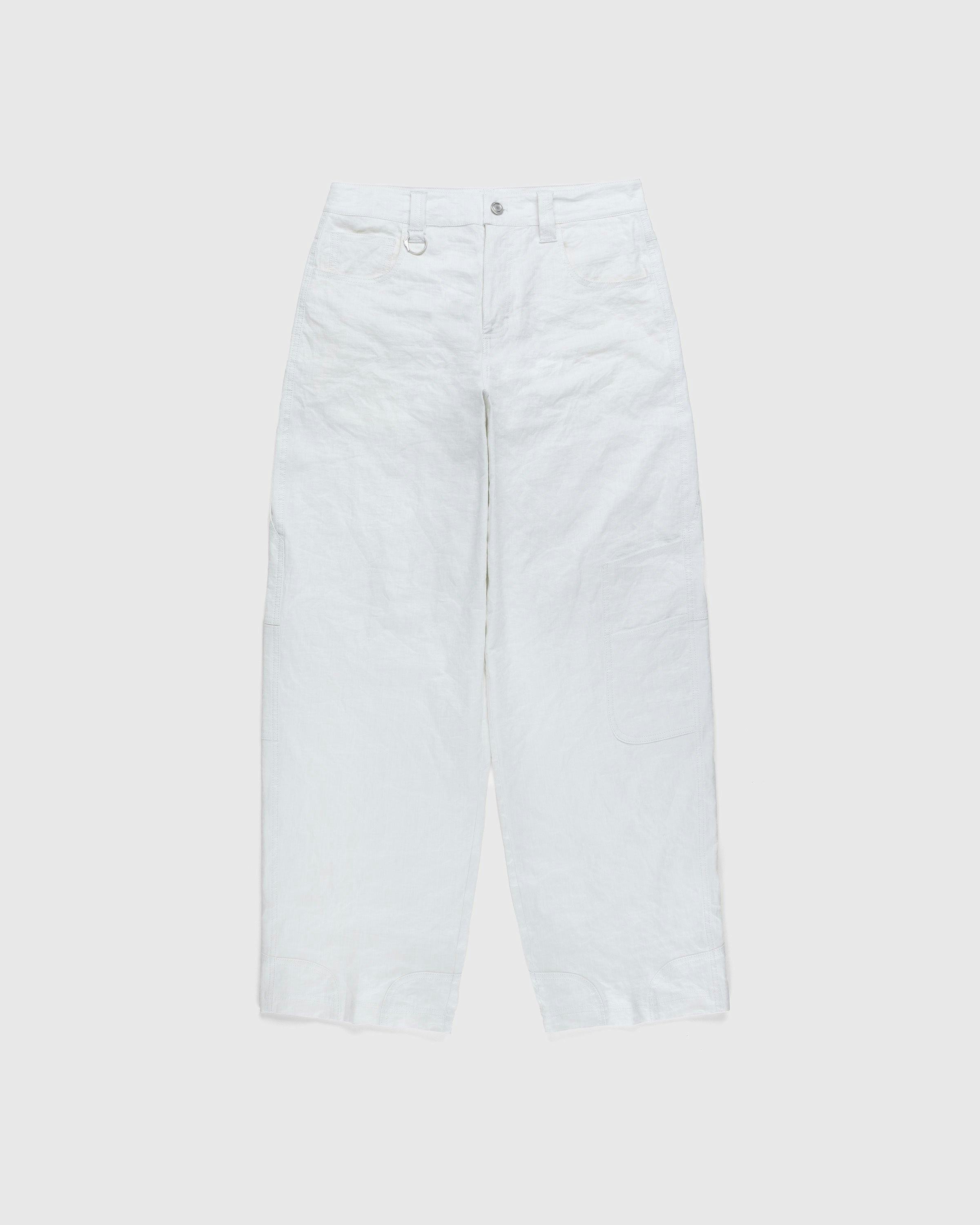 Trussardi - Wrinkled Cotton Trousers White - Clothing - White - Image 1