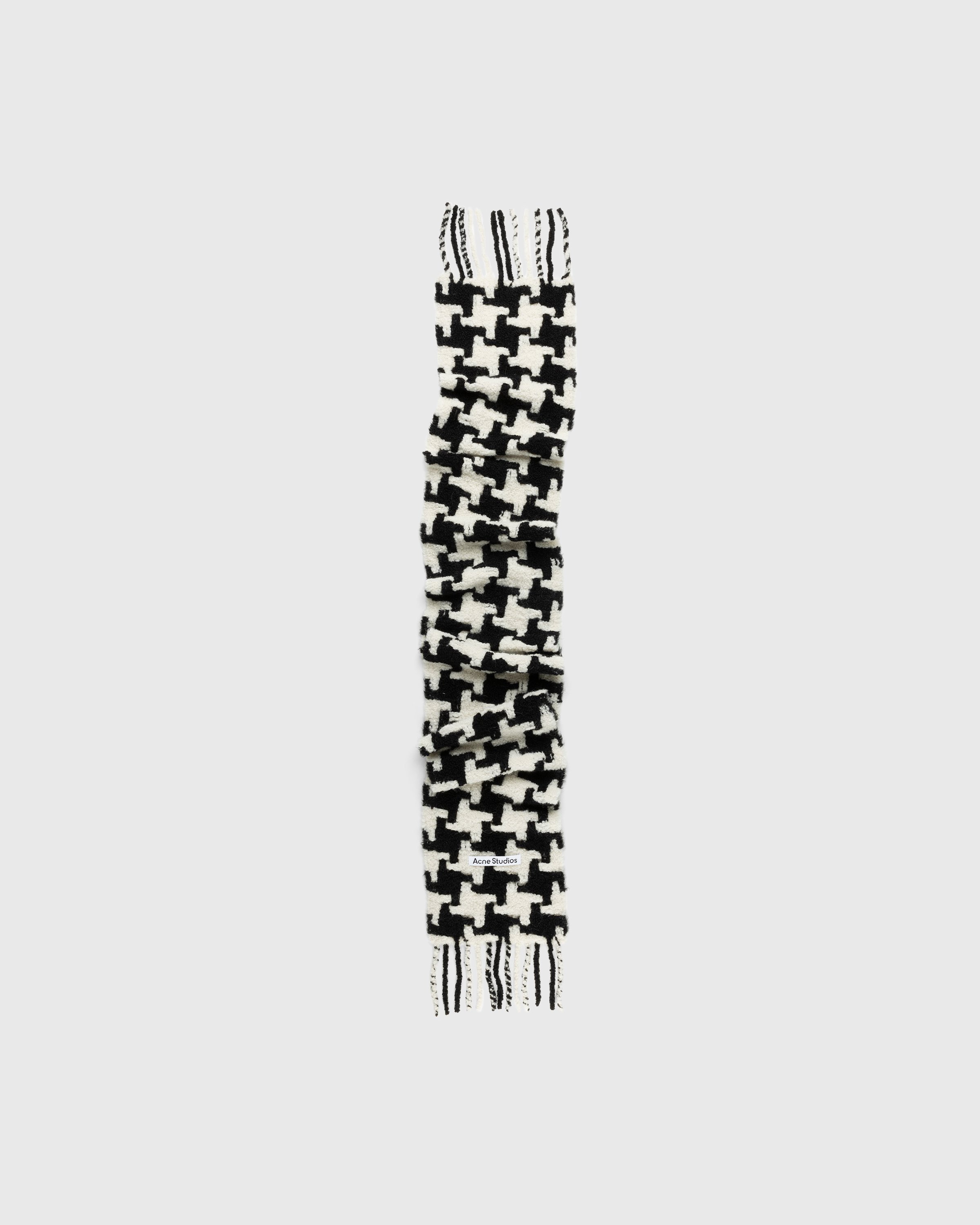 Acne Studios - Houndstooth Scarf White/Black - Accessories - Black - Image 1