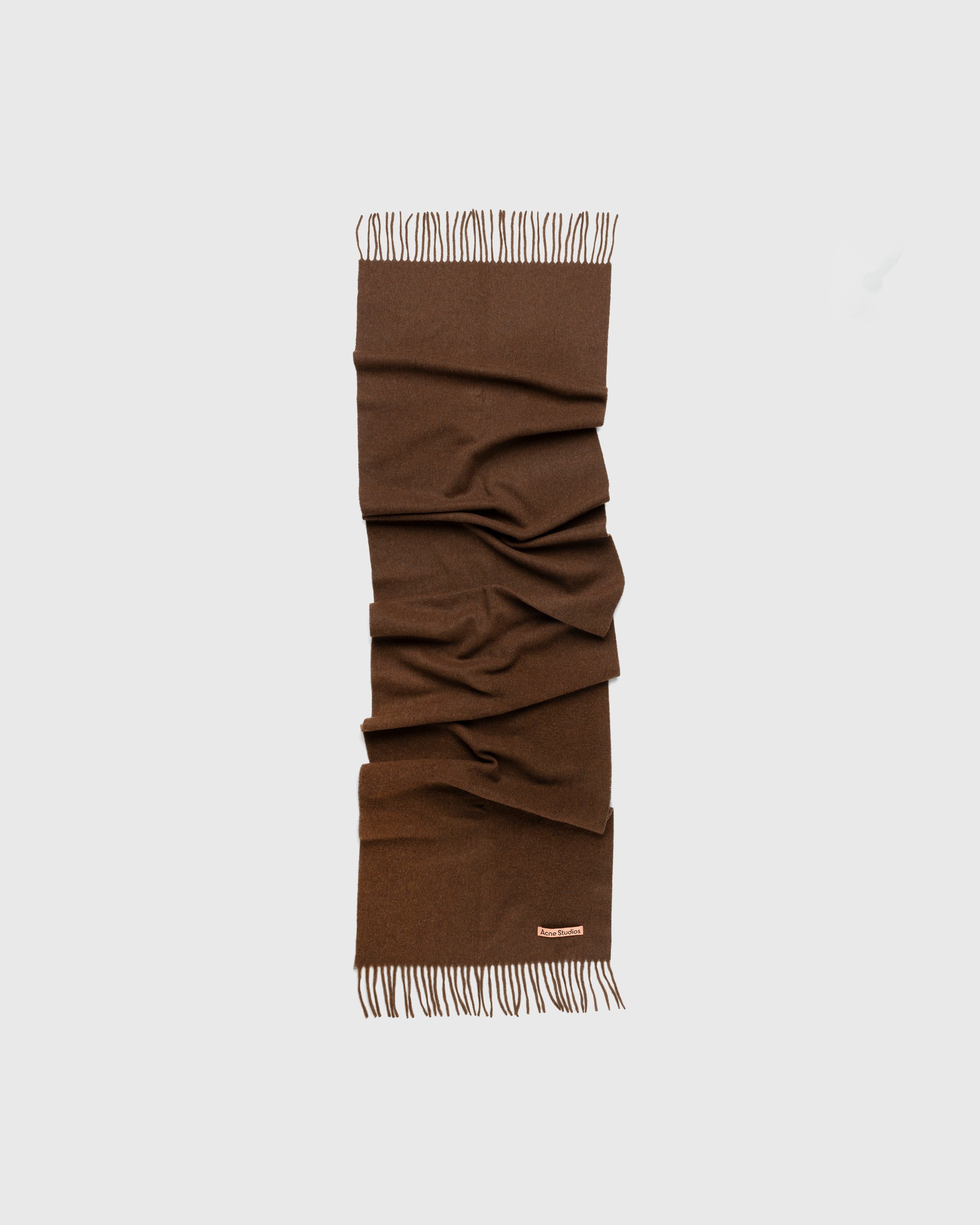 Acne Studios - Wool Fringe Scarf Dark Rust Melange - Accessories - Red - Image 1
