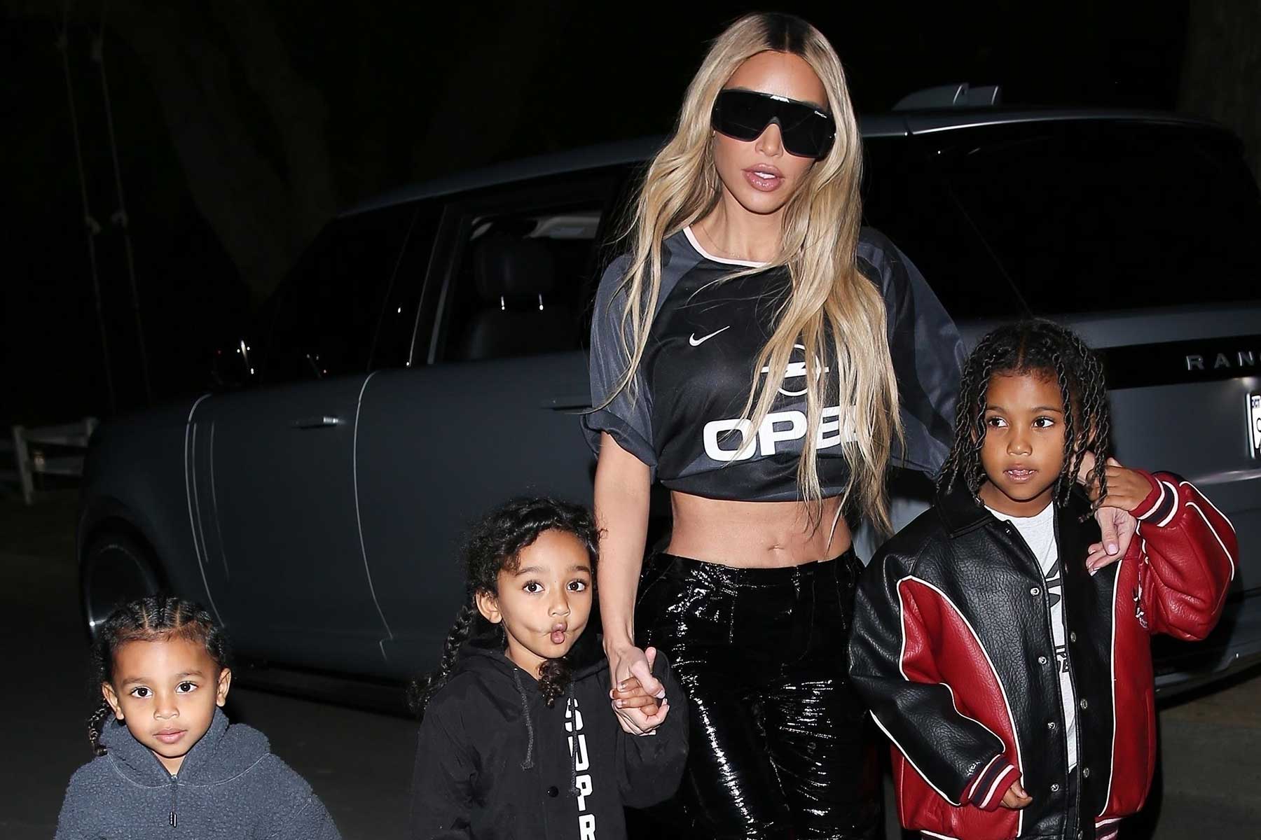 Kim Kardashian's Stylish Kids Dress in Retro Streetwear