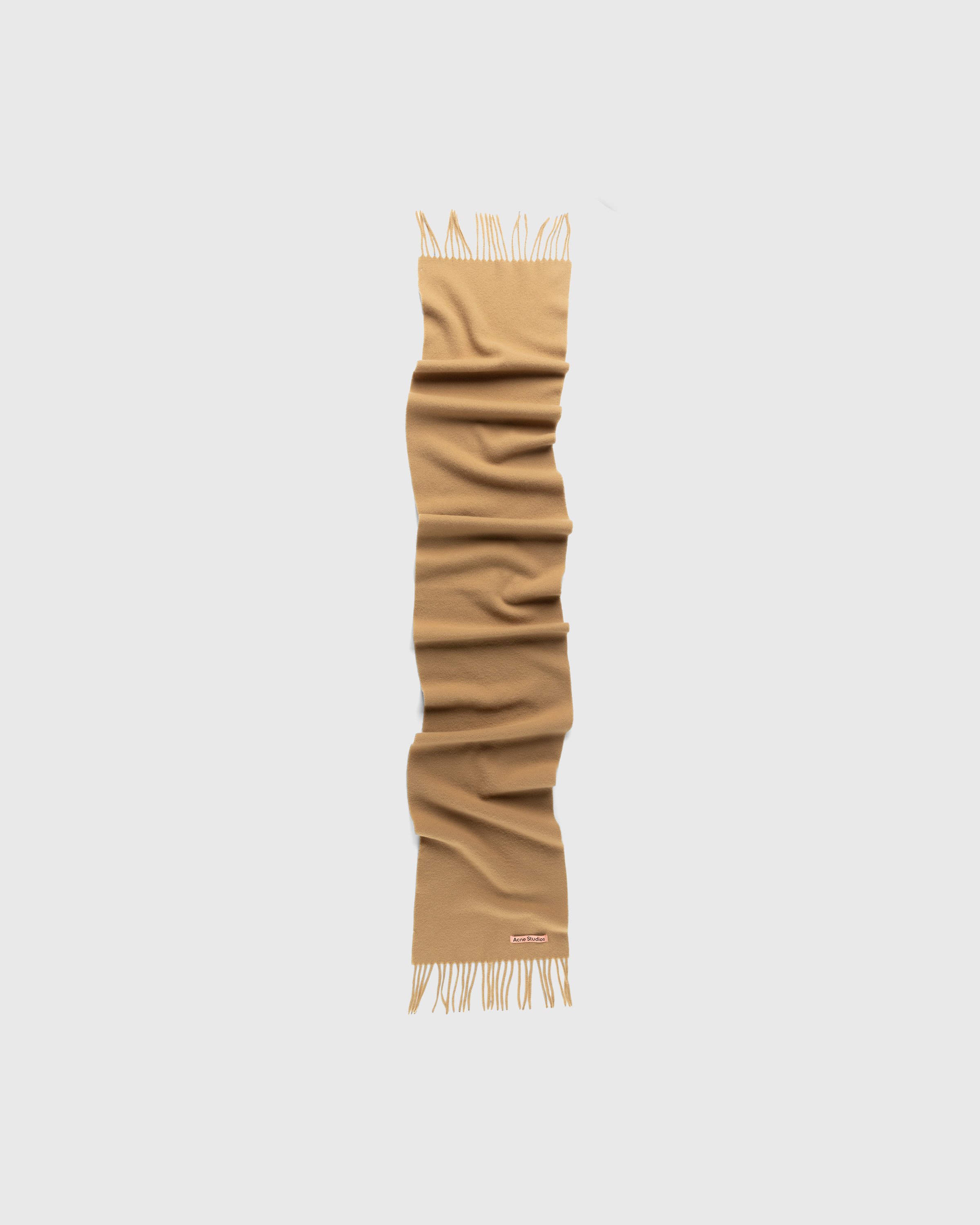 Acne Studios - Skinny Wool Scarf Dark Camel - Accessories - Brown - Image 1