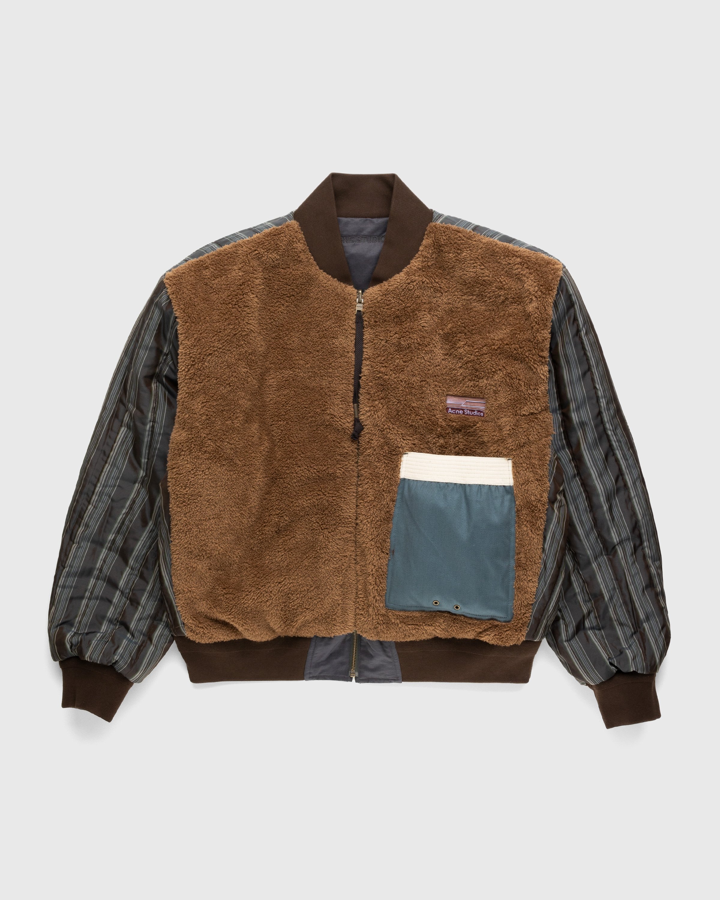 Acne Studios - Reversible Patch Bomber Jacket Anthracite Grey - Clothing - Brown - Image 1