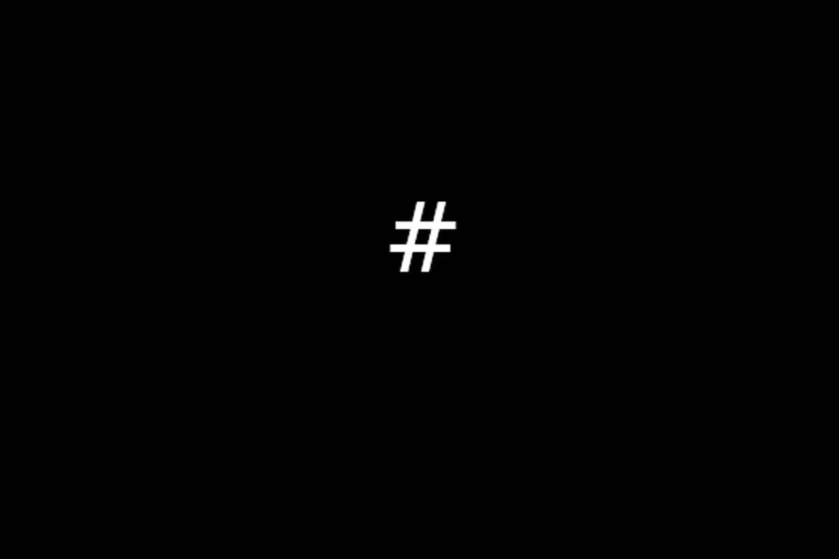 hashtag black background