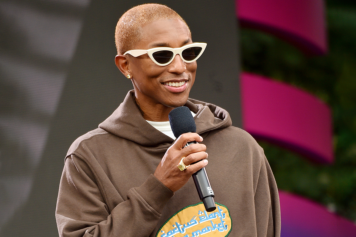 Pharrell Williams speaks onstage during the 2019 Global Citizen Festival