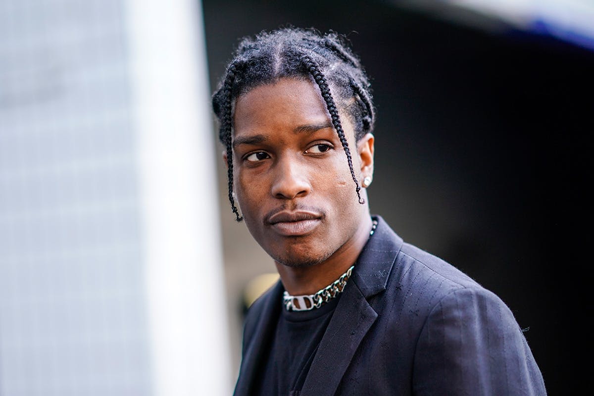 ASAP Rocky outside of 1017 ALYX 9SM's show at Paris Fashion Week