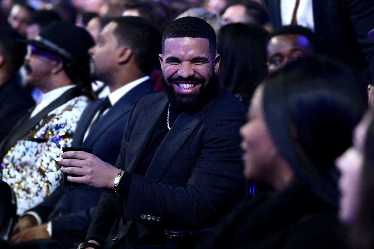 drake laughing at 61st Annual Grammy Awards