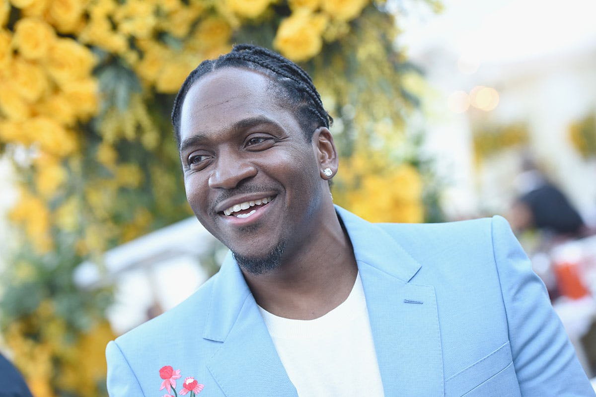 pusha t smiling blue blazer