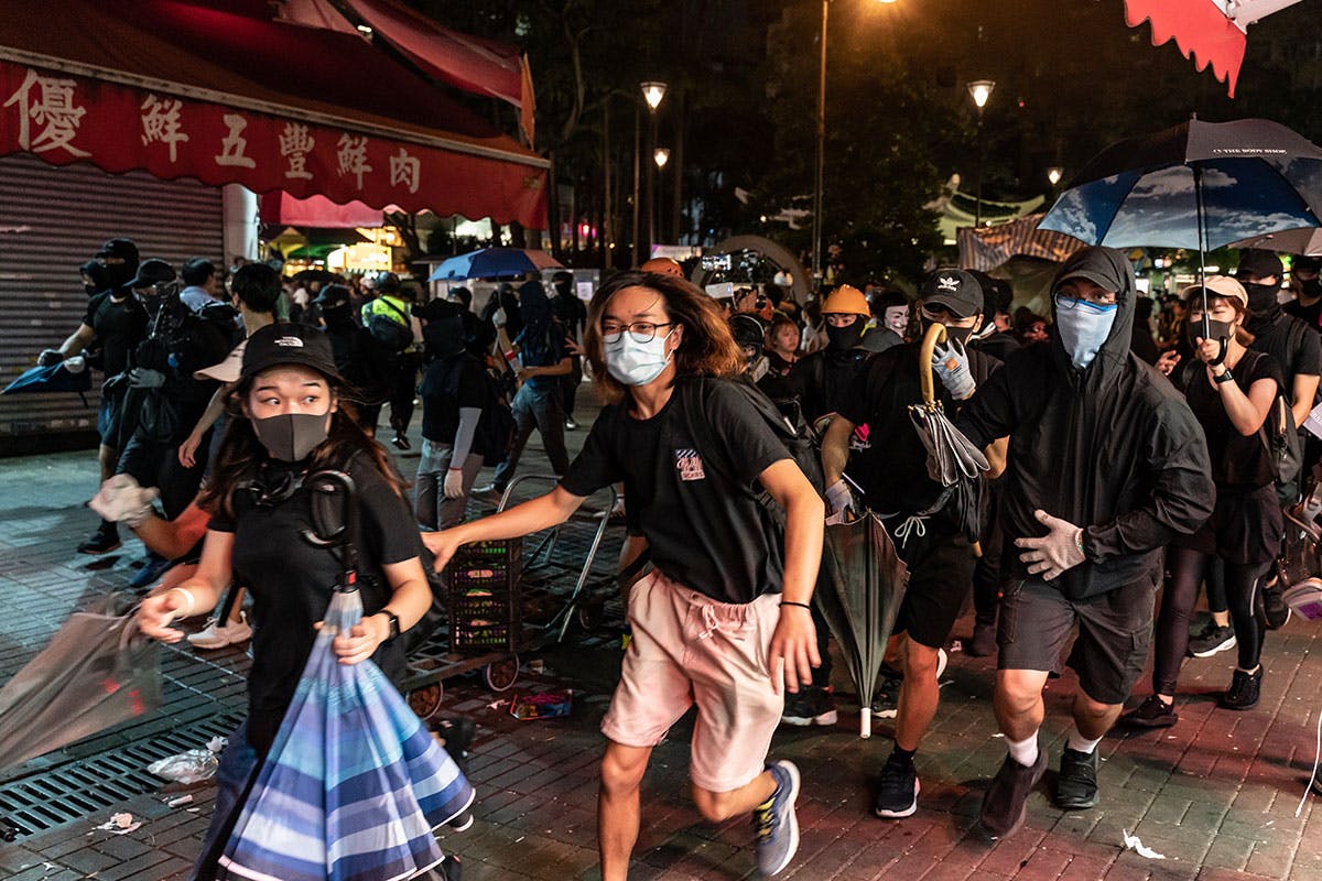 protestors in Hong Kong
