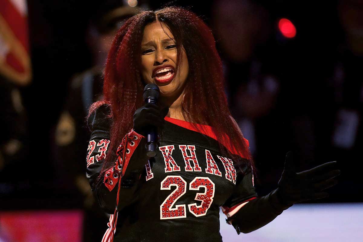 Chaka Khan singing the National Anthem at the 2020 NBA All-Star Game in Chicago